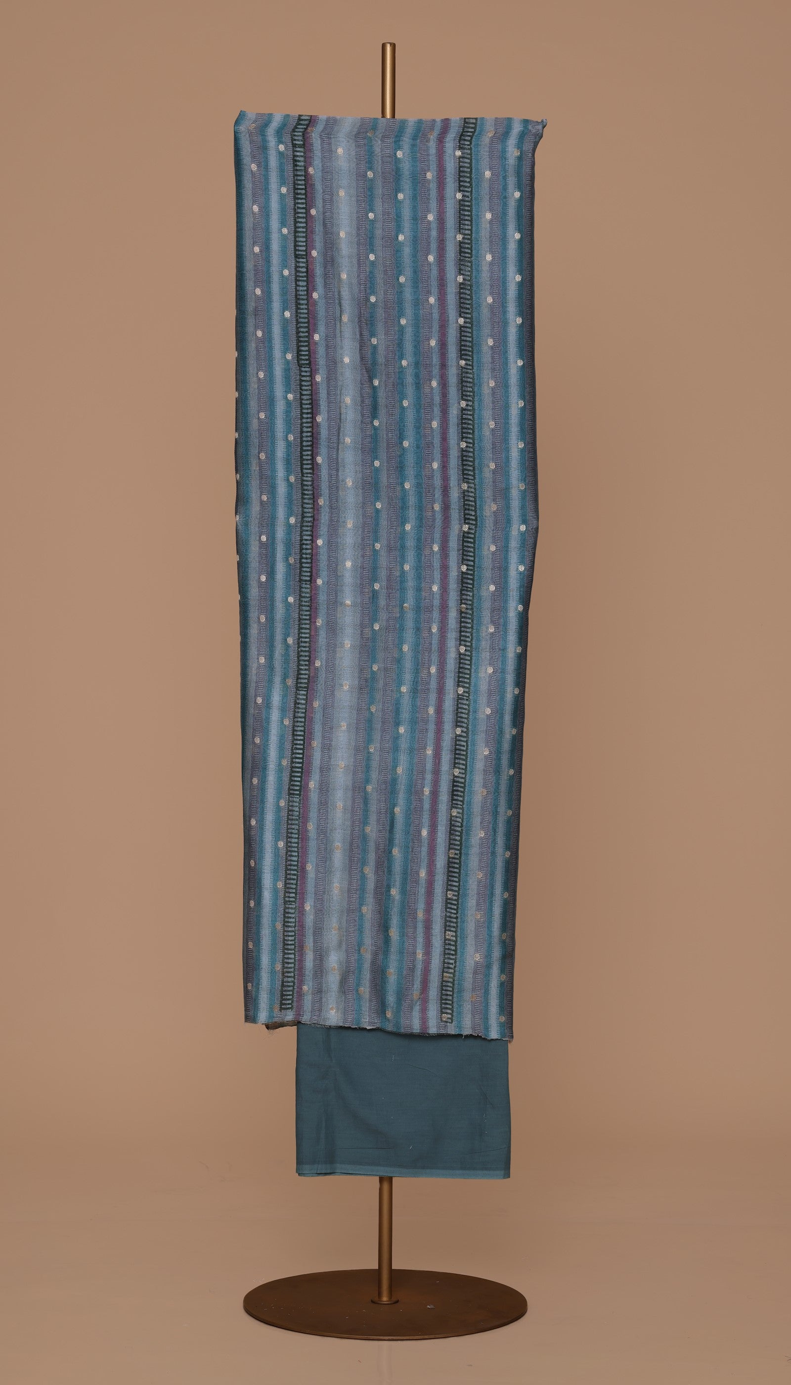 Pure Chanderi Blue Suit Piece