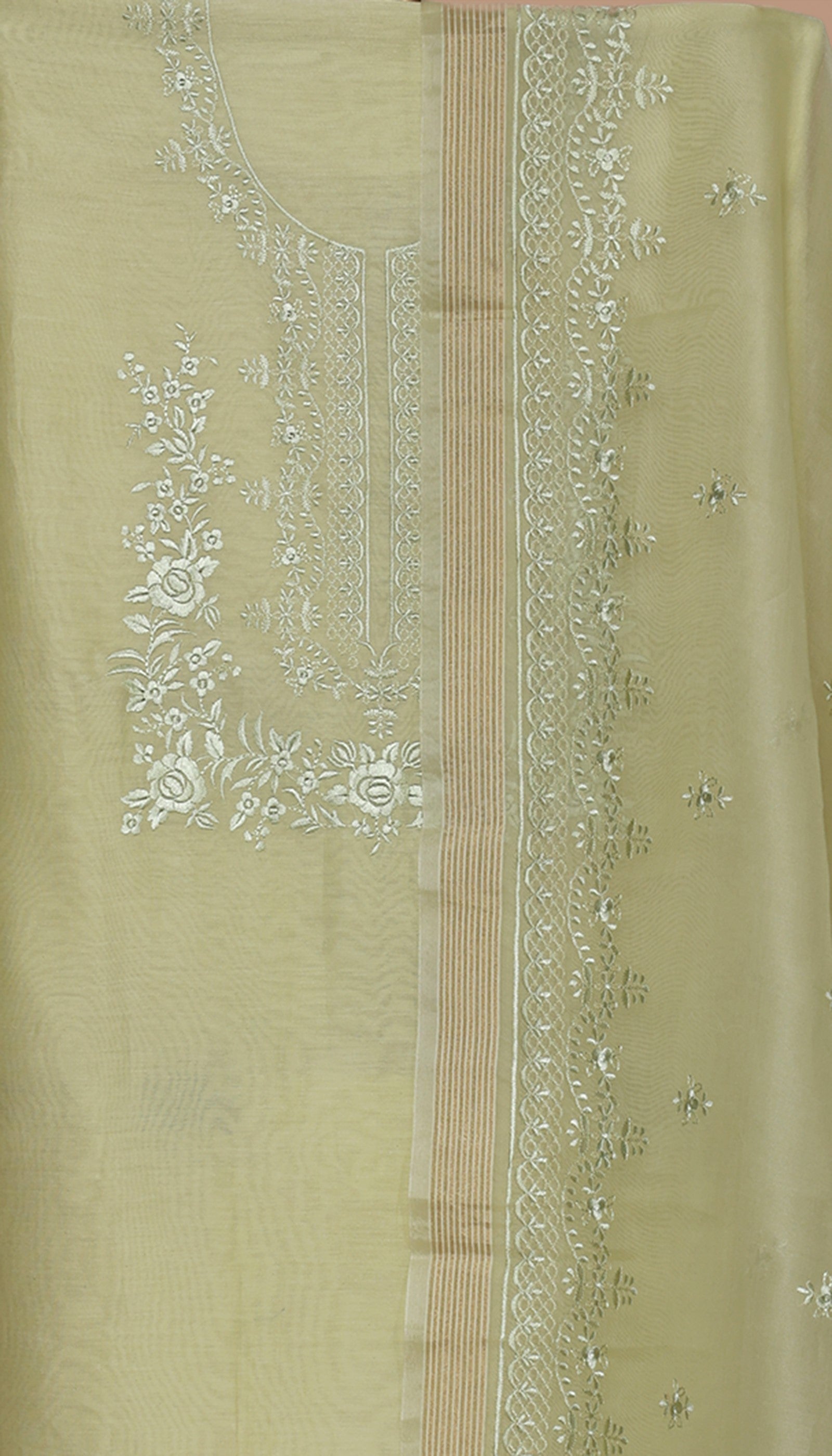 Pure Chanderi Lemon Suit Piece