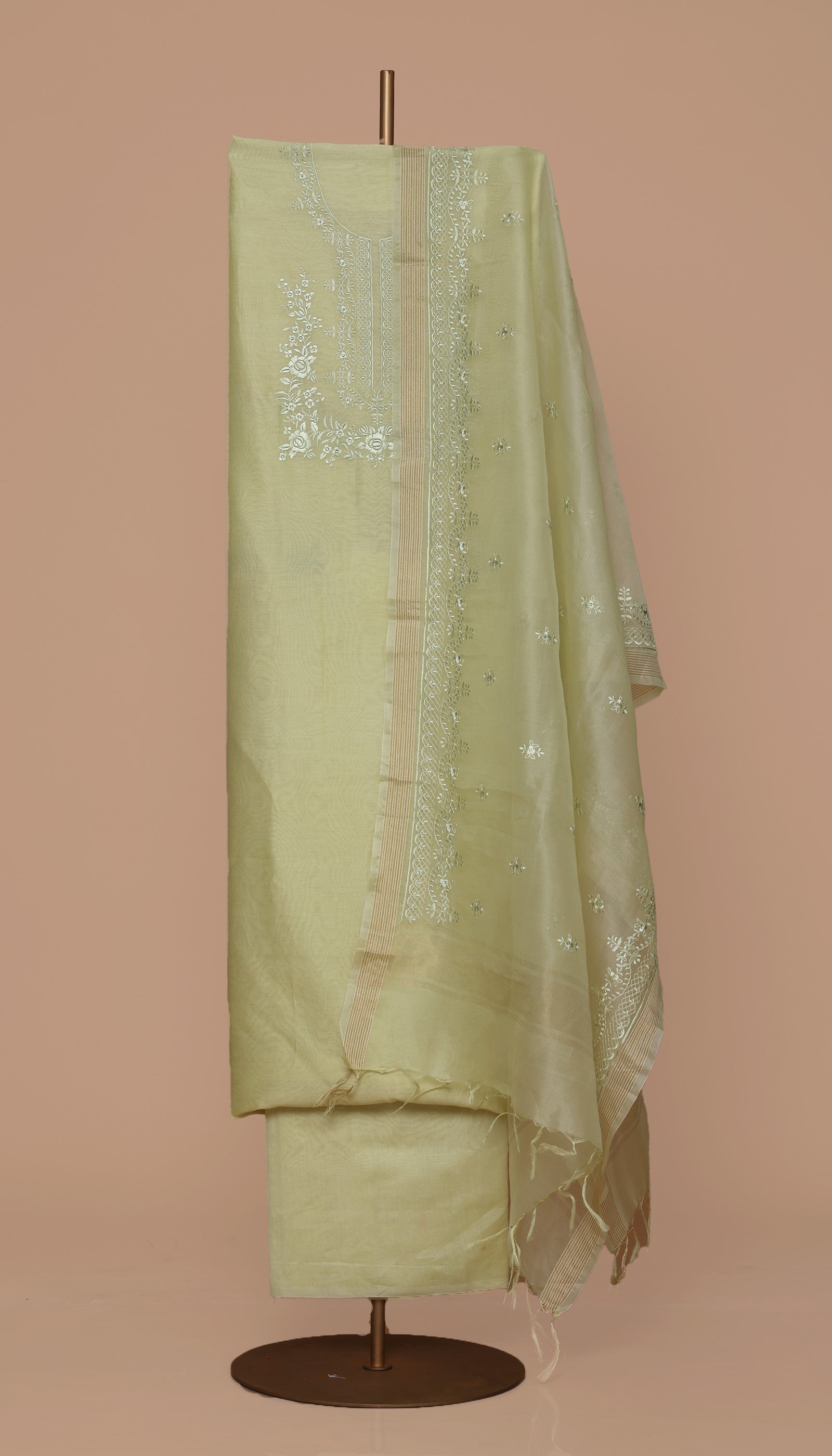 Pure Chanderi Lemon Suit Piece