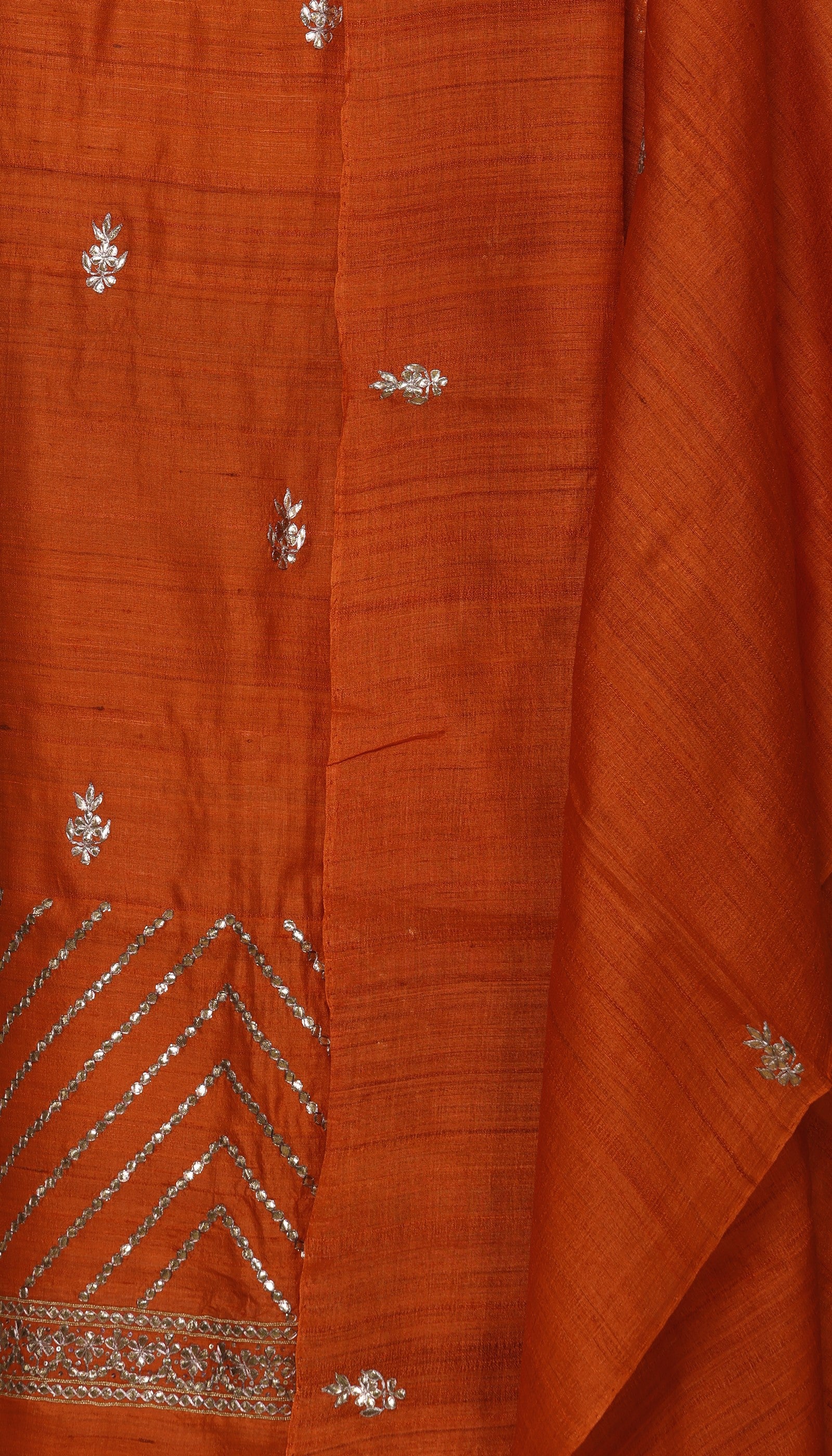 Pure Raw Silk Orange Suit Piece