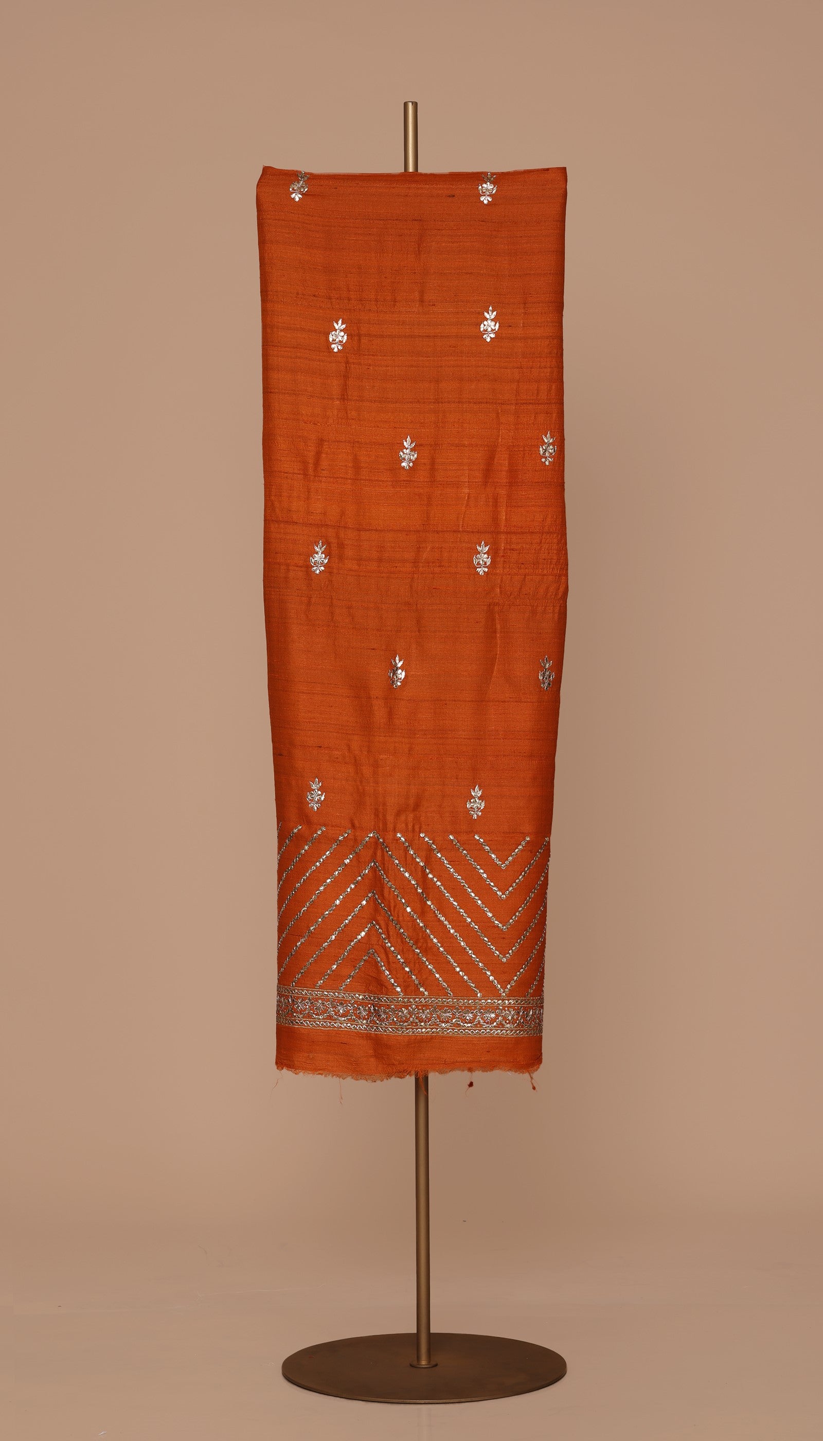 Pure Raw Silk Orange Suit Piece