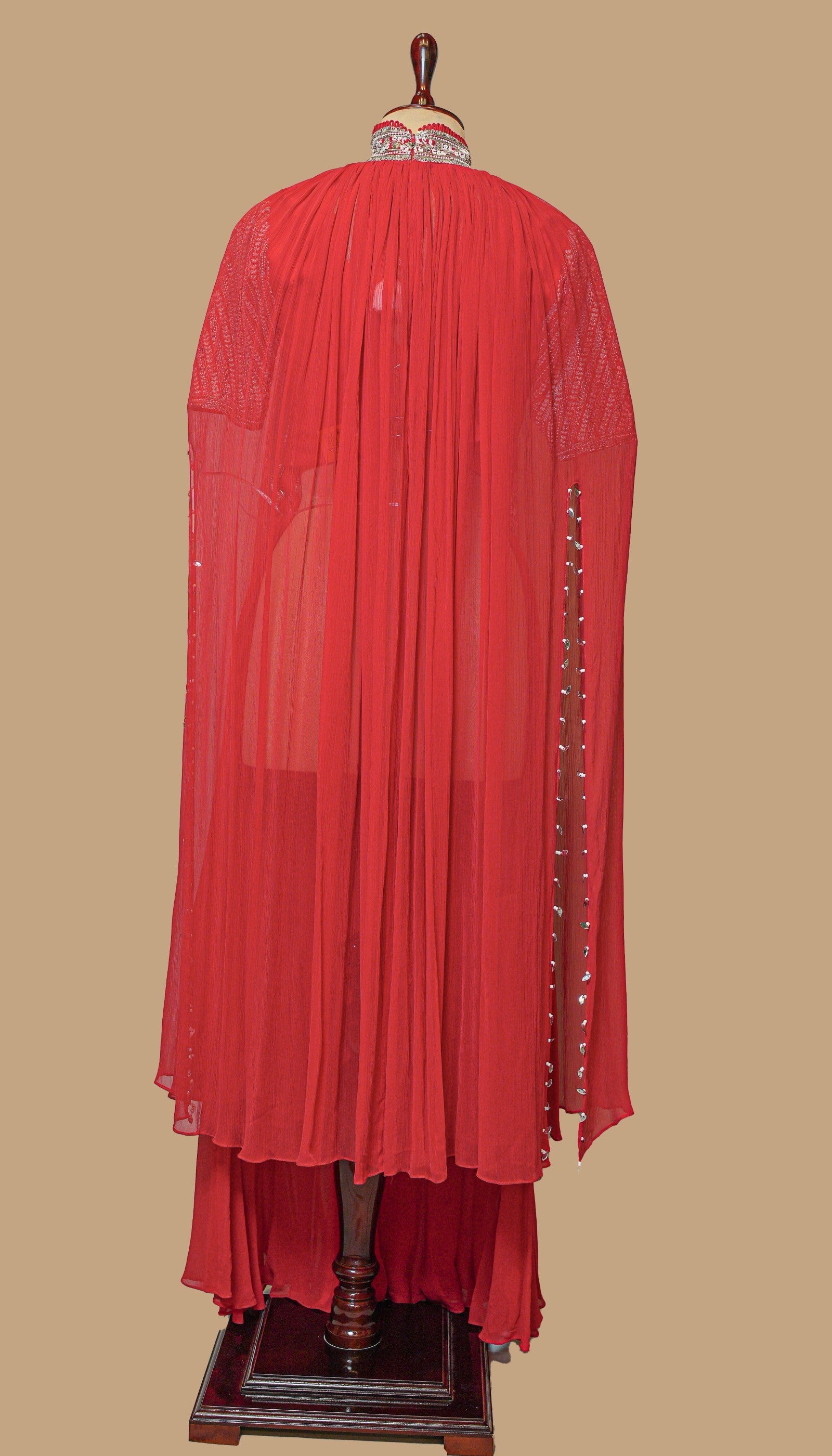 RED GEORGETTE SHARARA SET