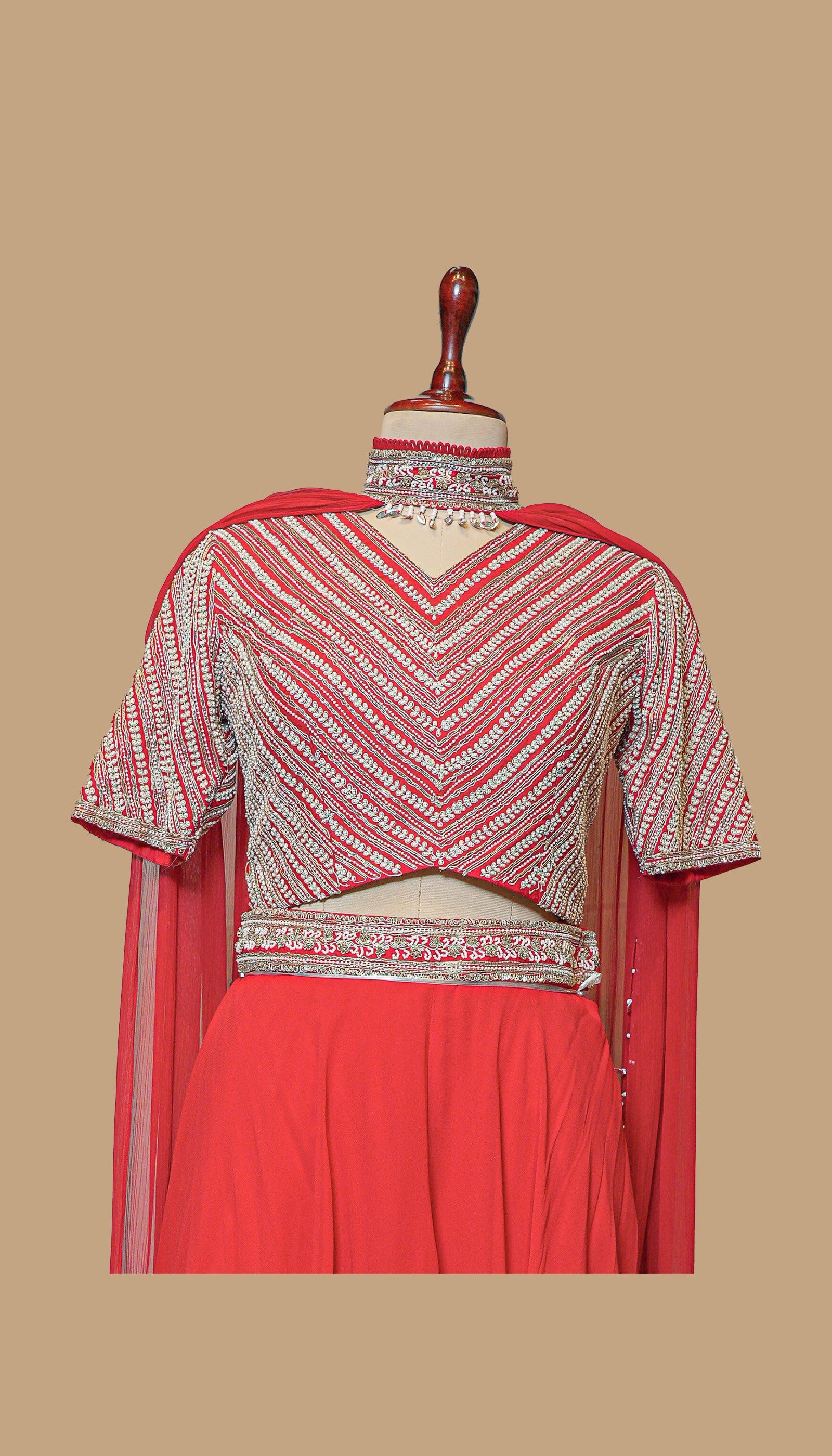 RED GEORGETTE SHARARA SET