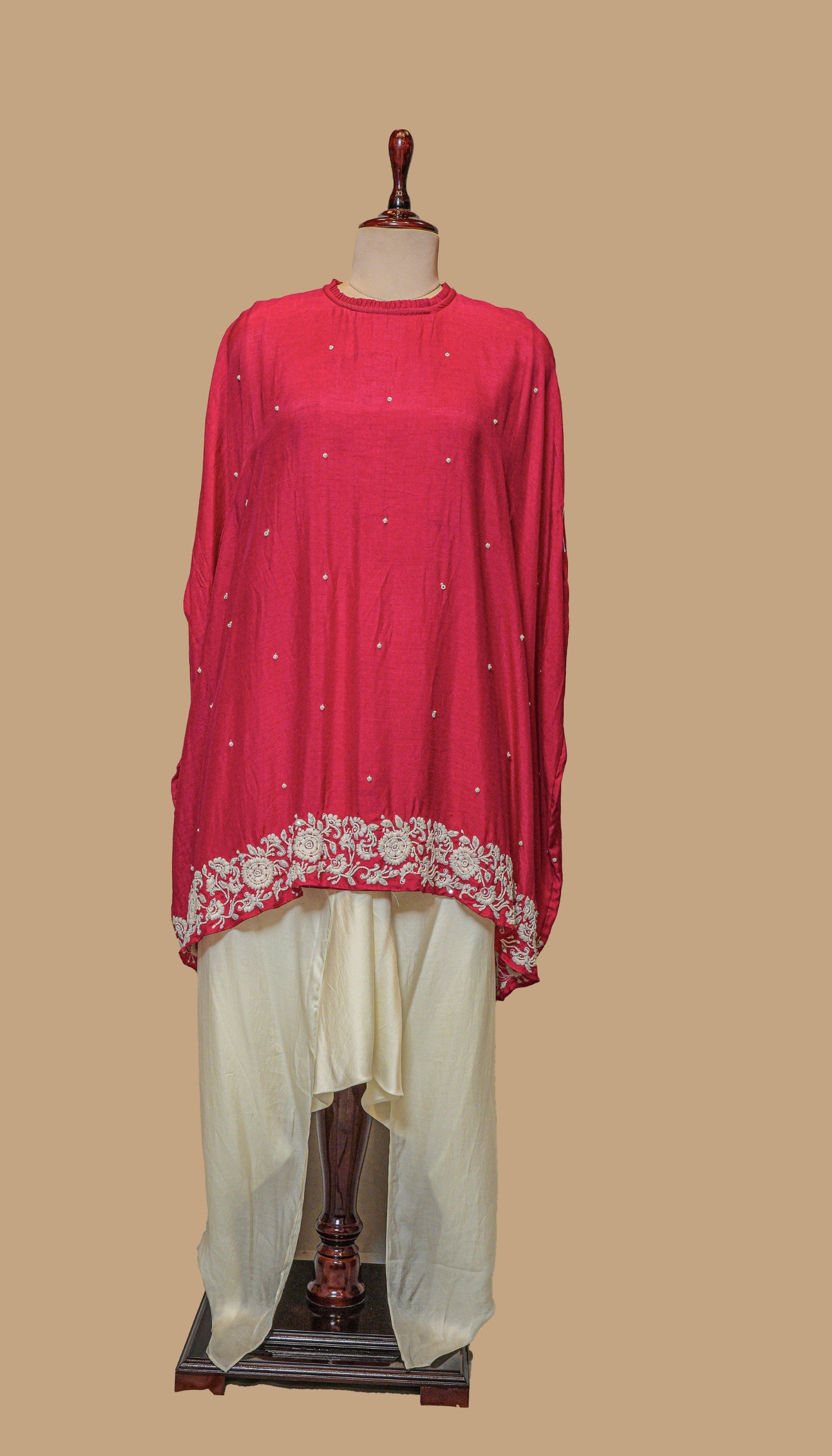 RED SILK KAFTAN SET