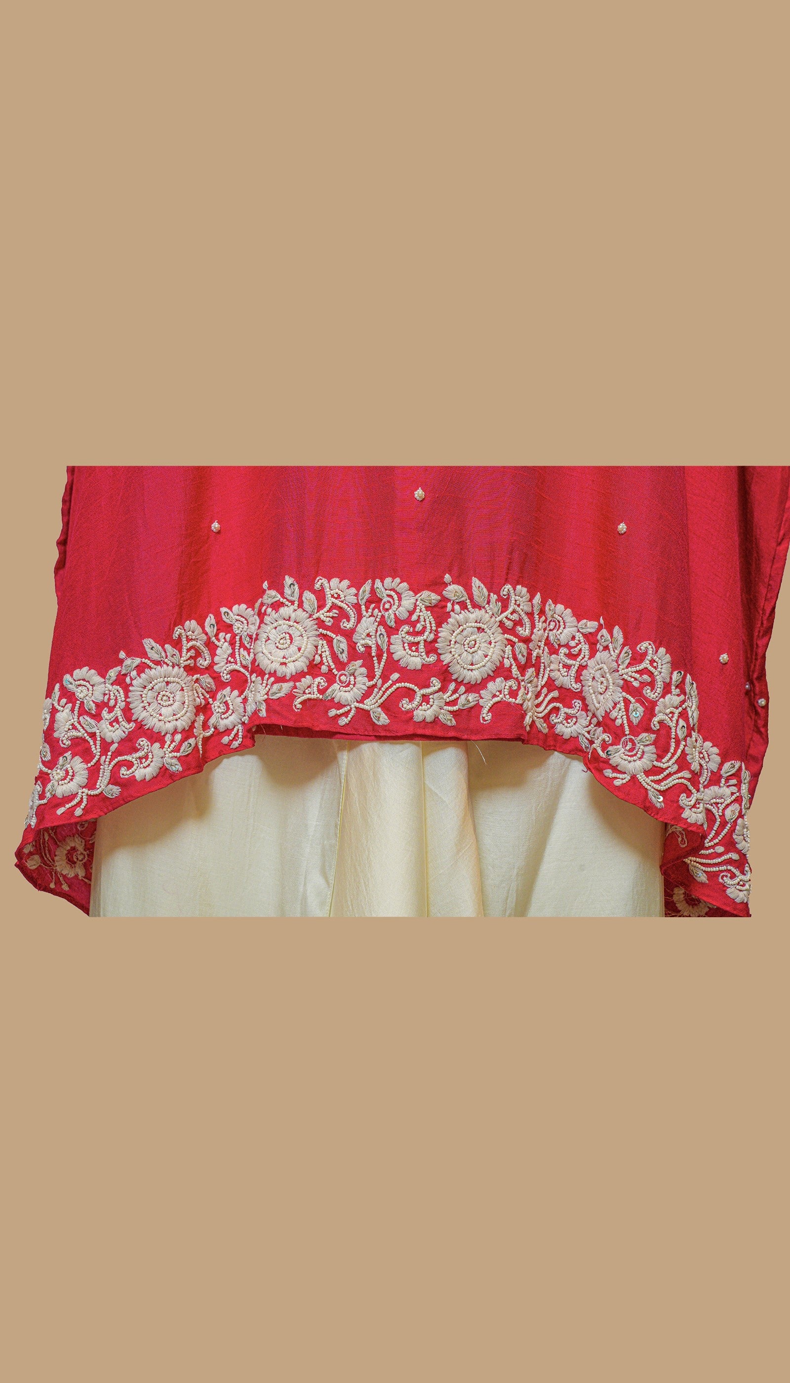 RED SILK KAFTAN SET