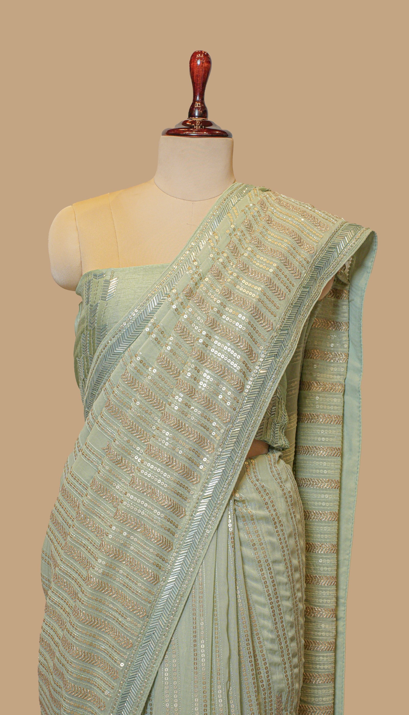 SEA GREEN GEORGETTE SAREE