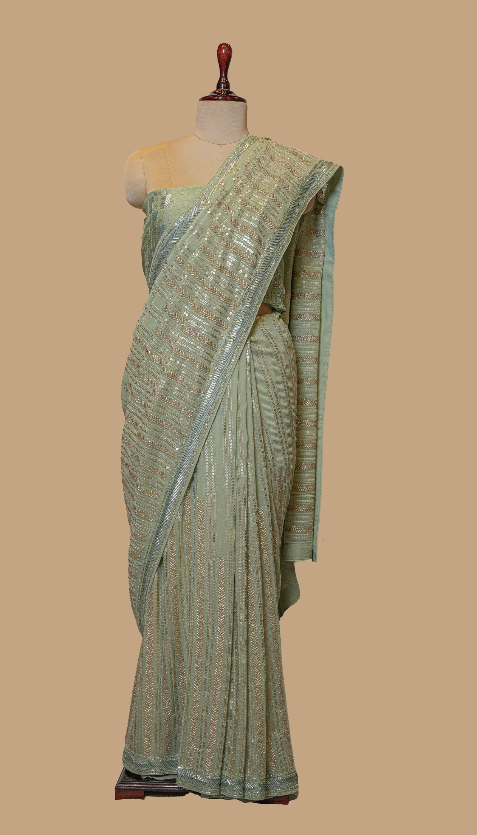 SEA GREEN GEORGETTE SAREE