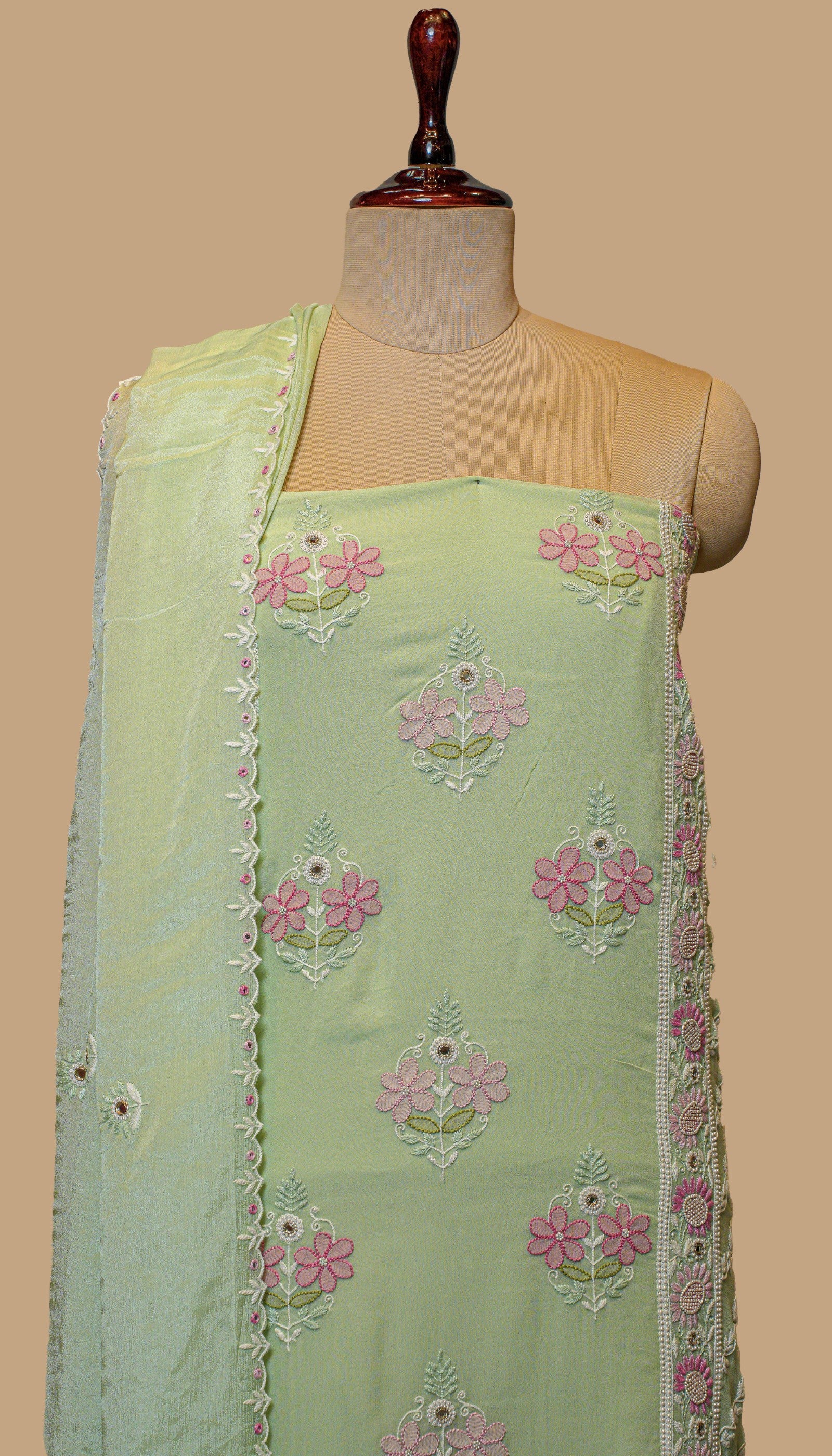 SEA GREEN GEORGETTE SUIT PIECE