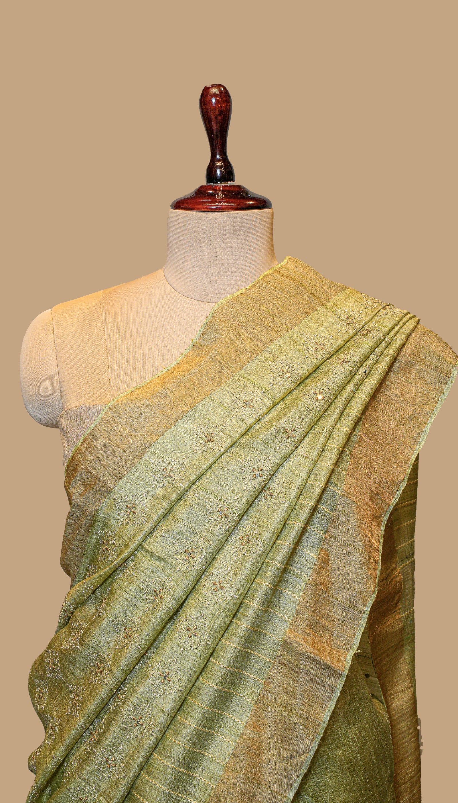 SEA GREEN RAW SILK SAREE