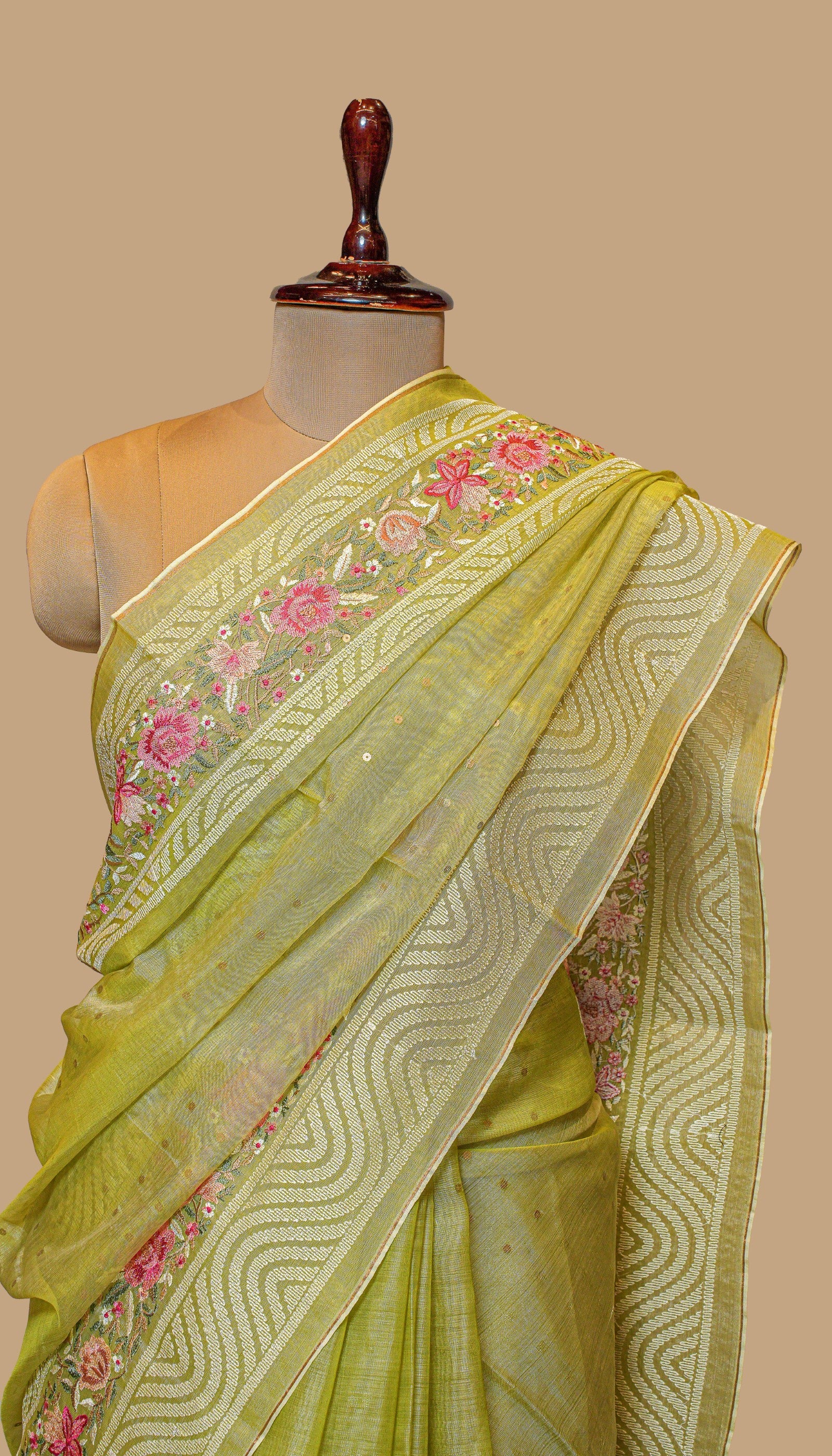 SEA GREEN ORGANZA SAREE