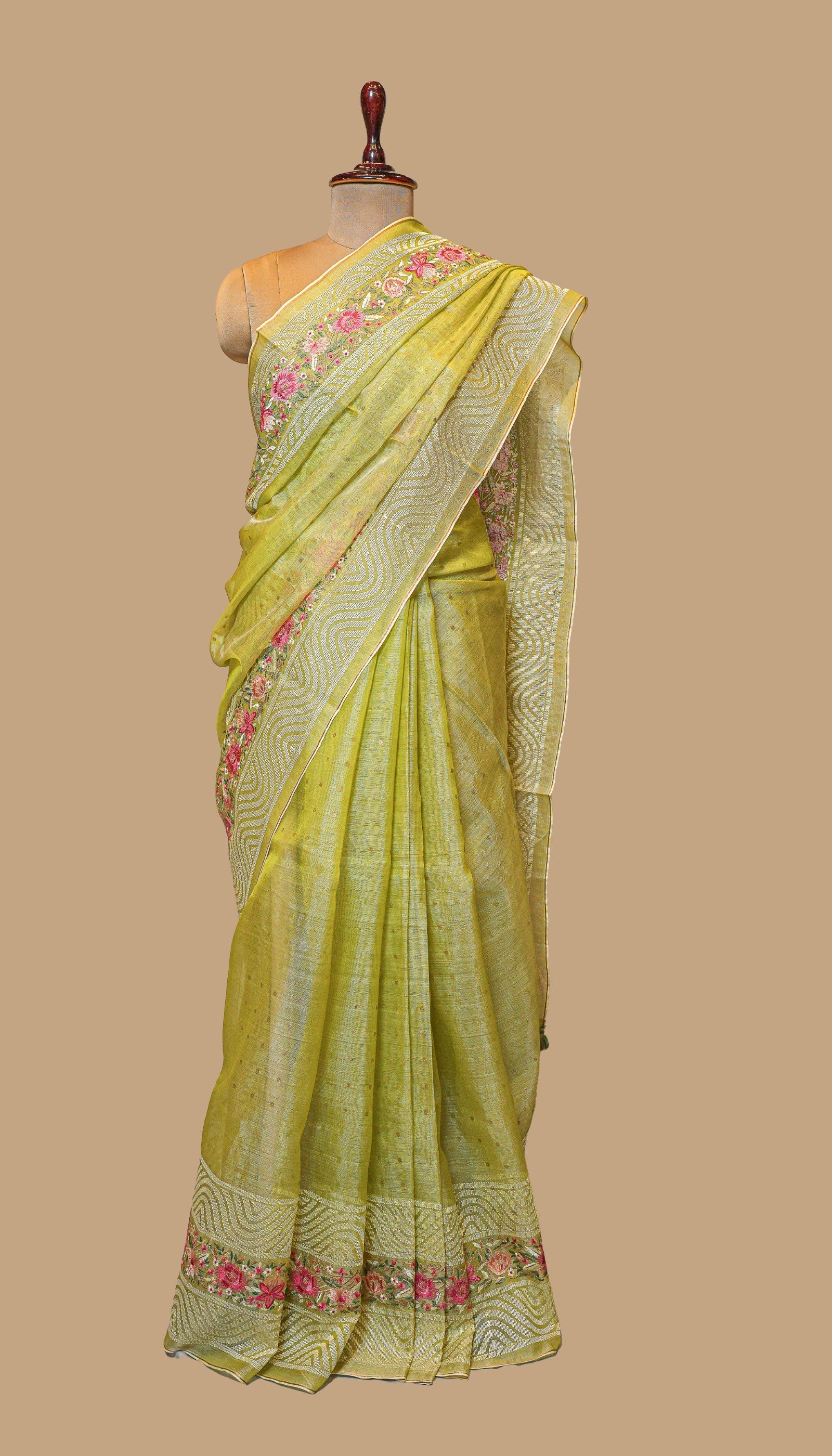 SEA GREEN ORGANZA SAREE