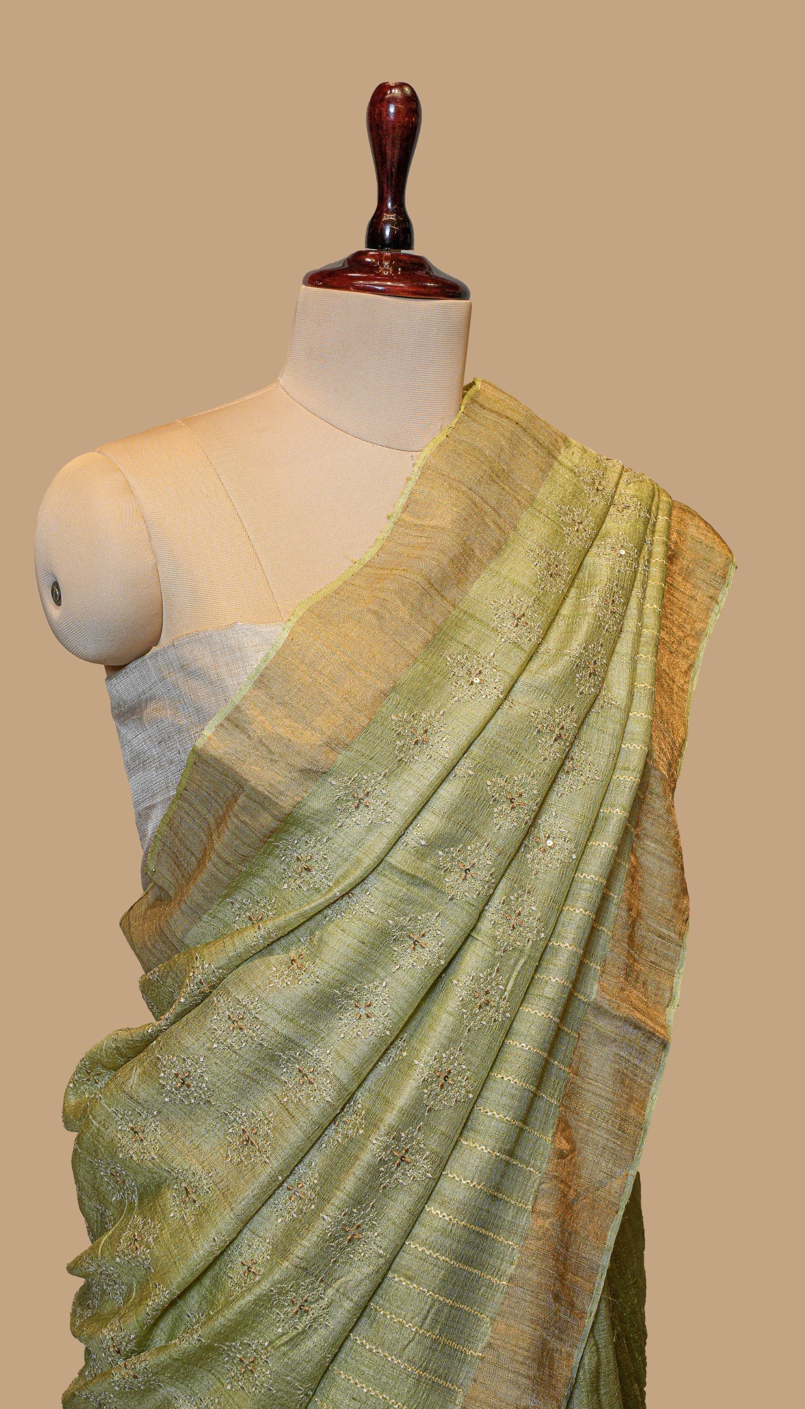 SEA GREEN RAW SILK SAREE