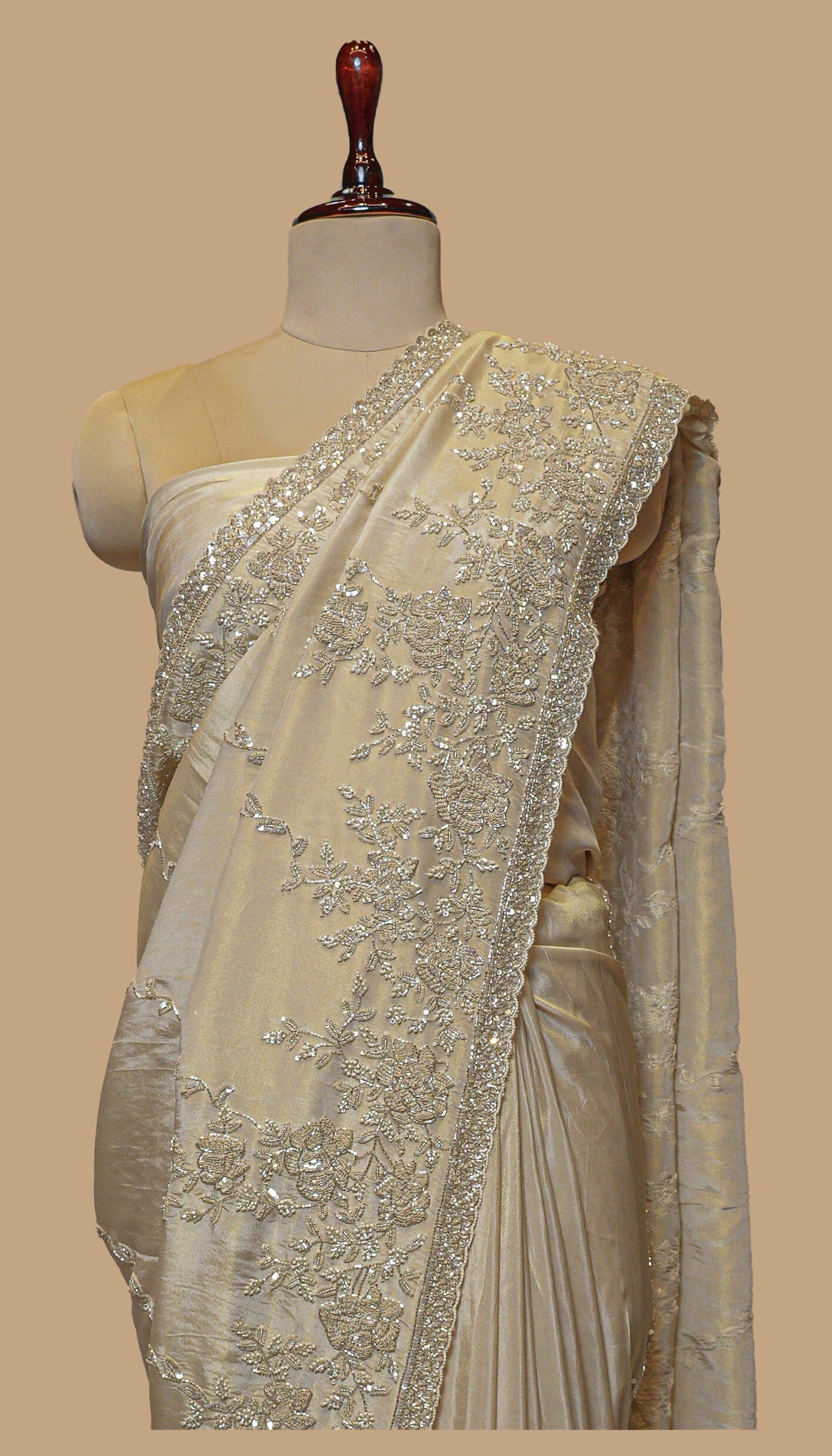 TISSUE CHAMPAGNE SAREE