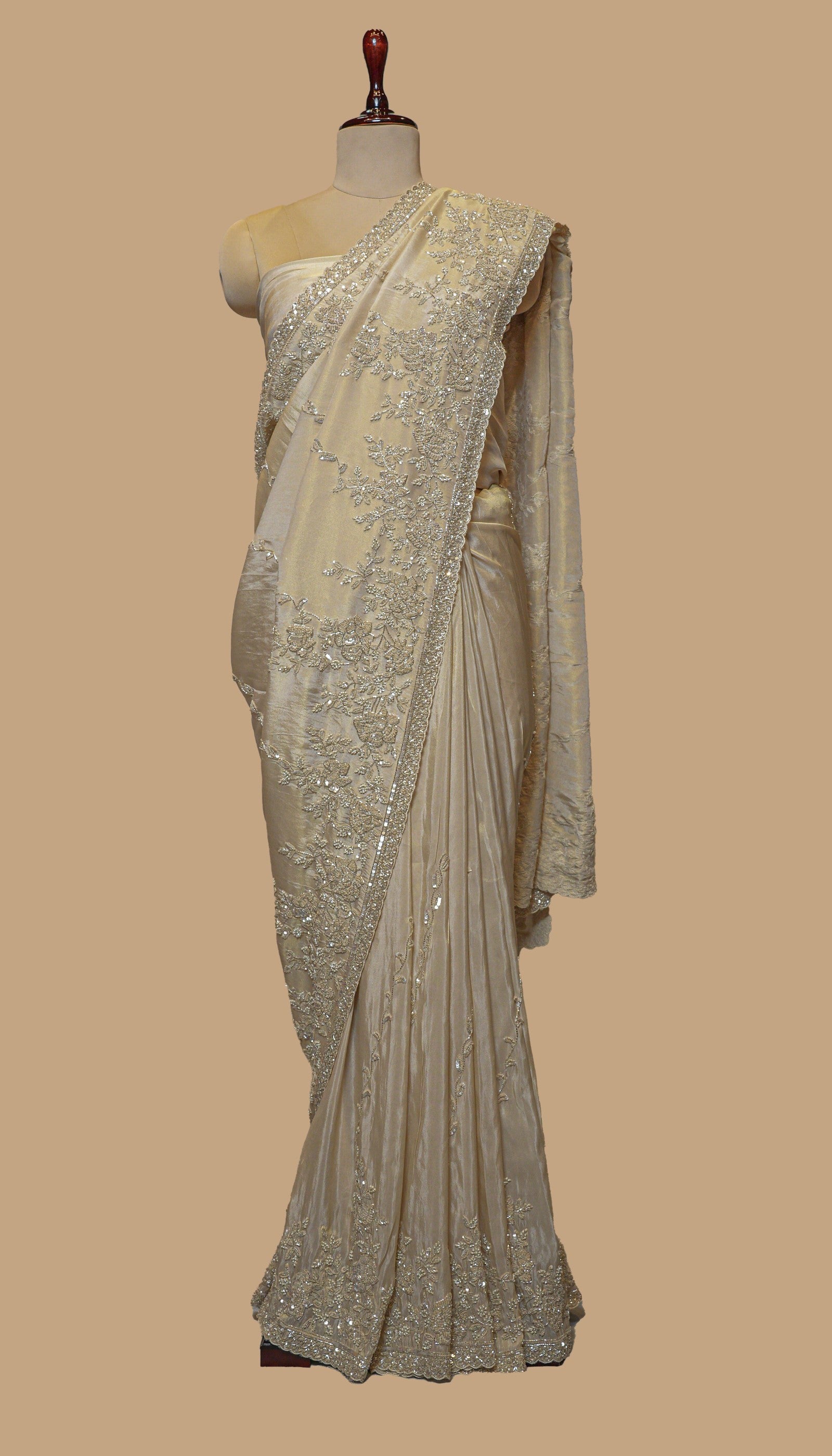 TISSUE CHAMPAGNE SAREE