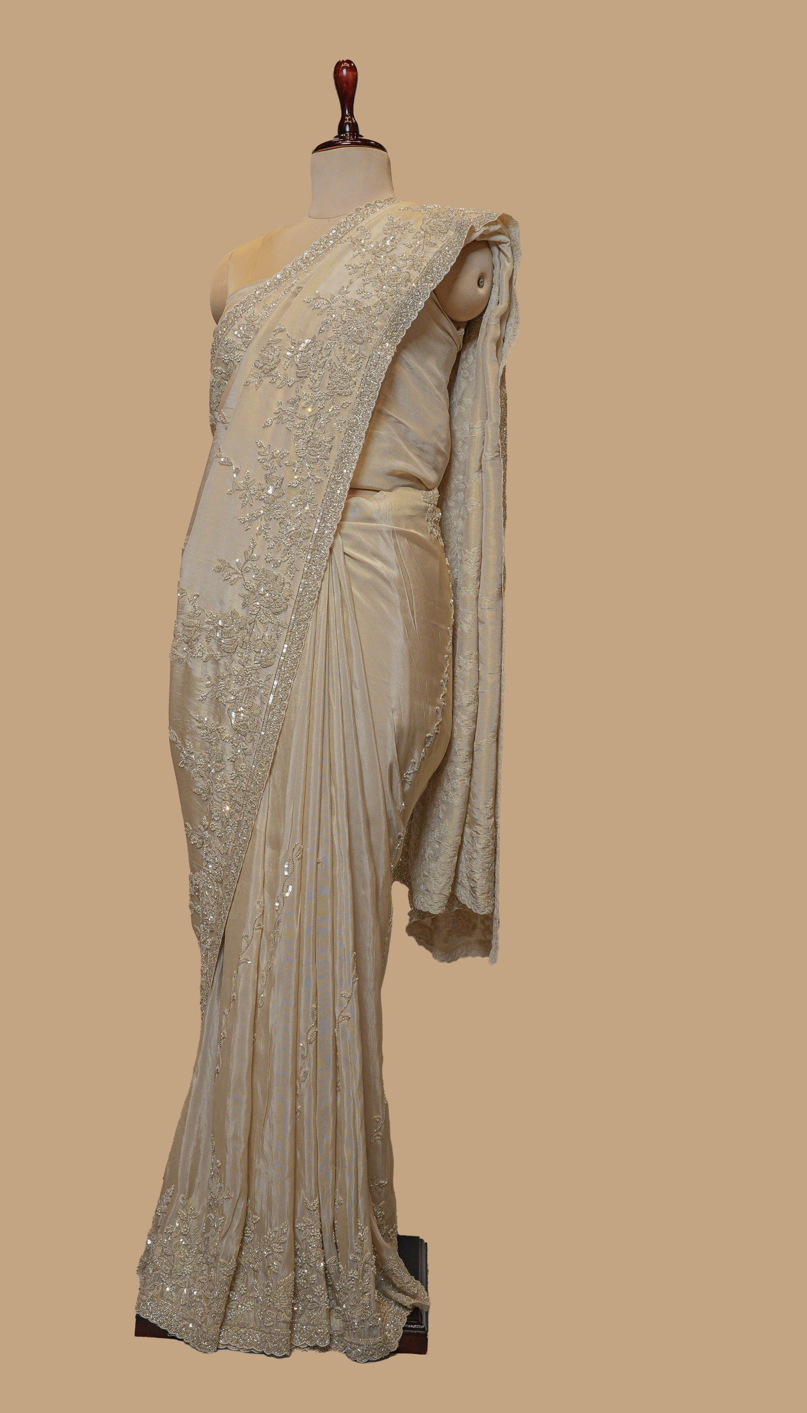 TISSUE CHAMPAGNE SAREE