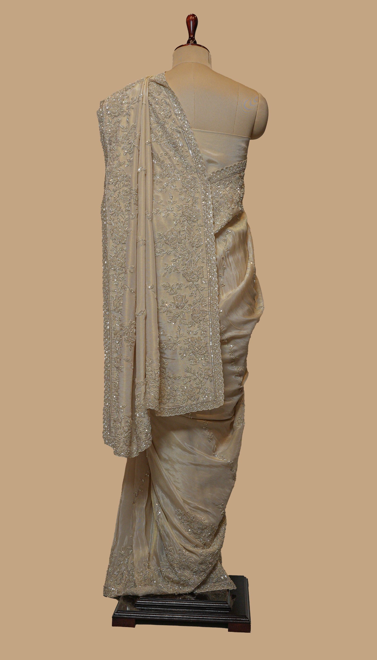 TISSUE CHAMPAGNE SAREE