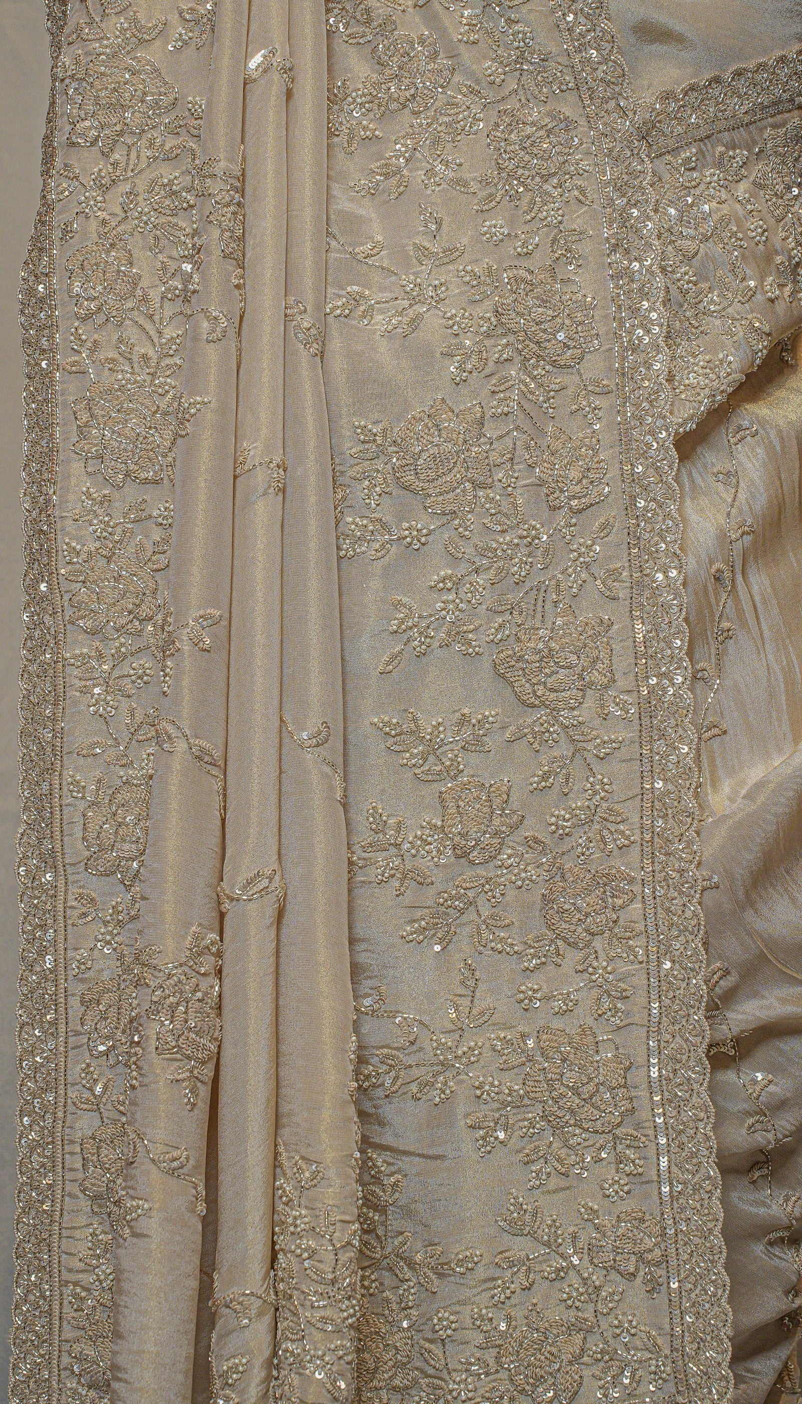 TISSUE CHAMPAGNE SAREE