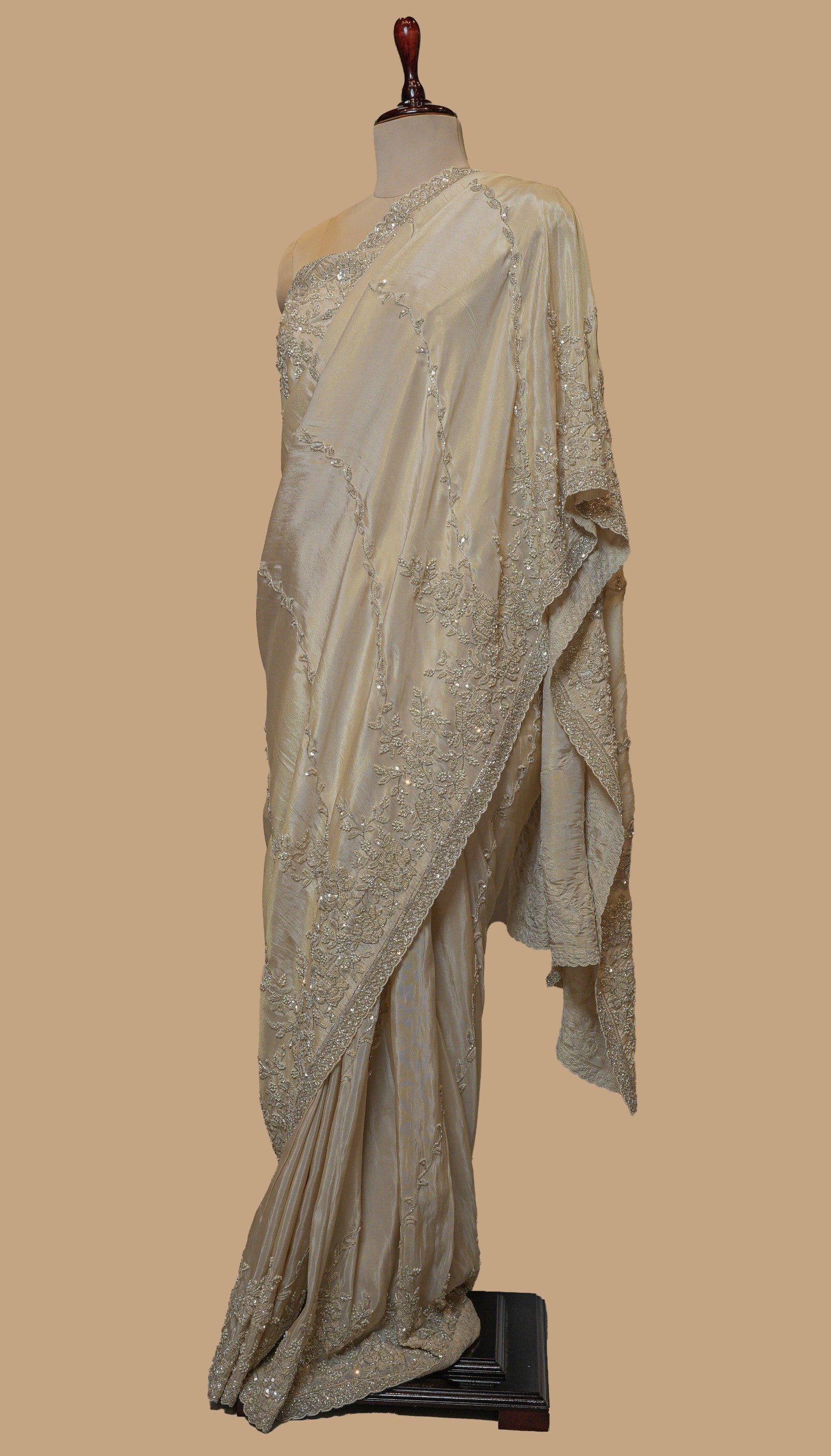 TISSUE CHAMPAGNE SAREE