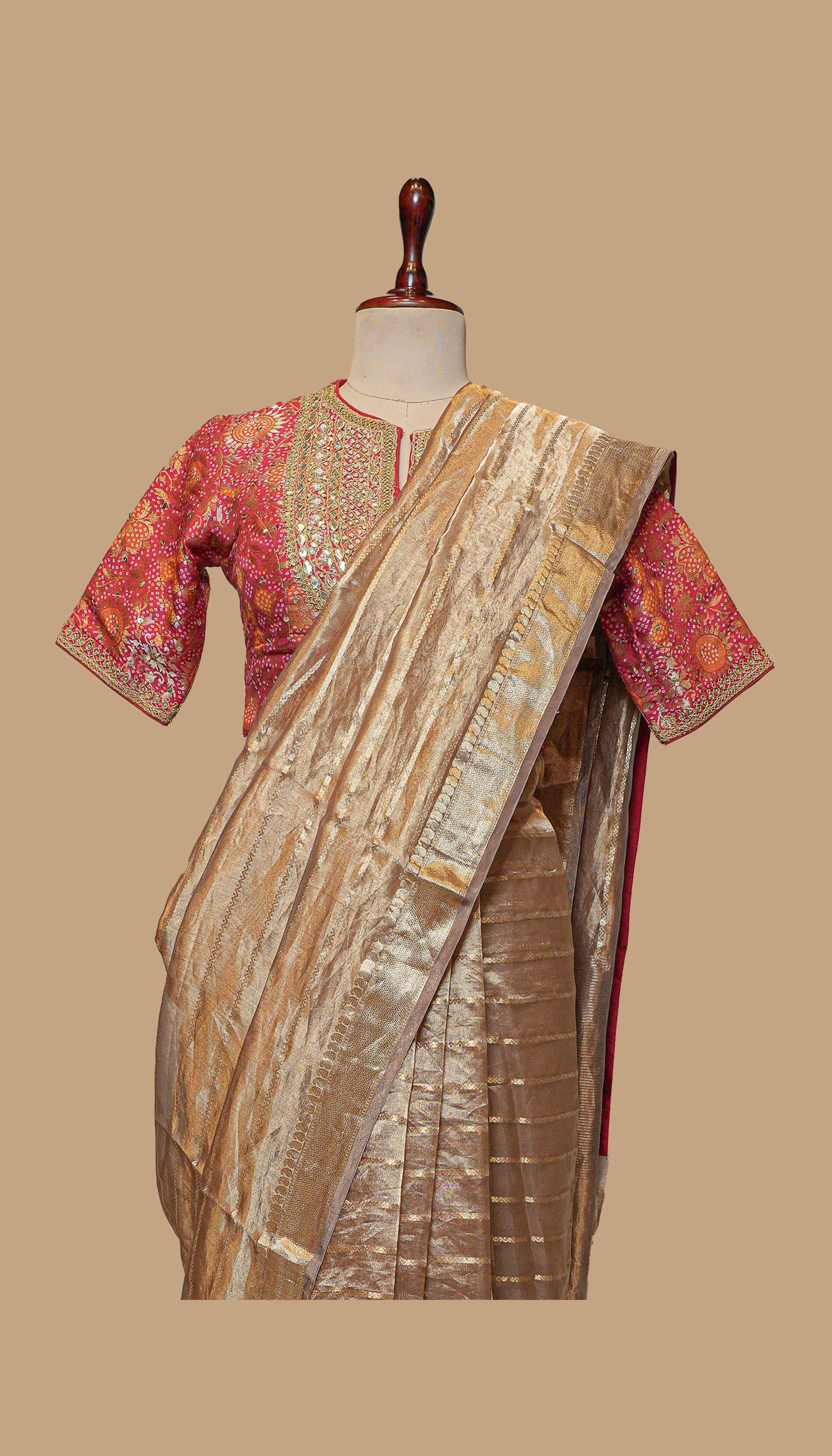 TISSUE ORGANZA SAREE IN GOLD