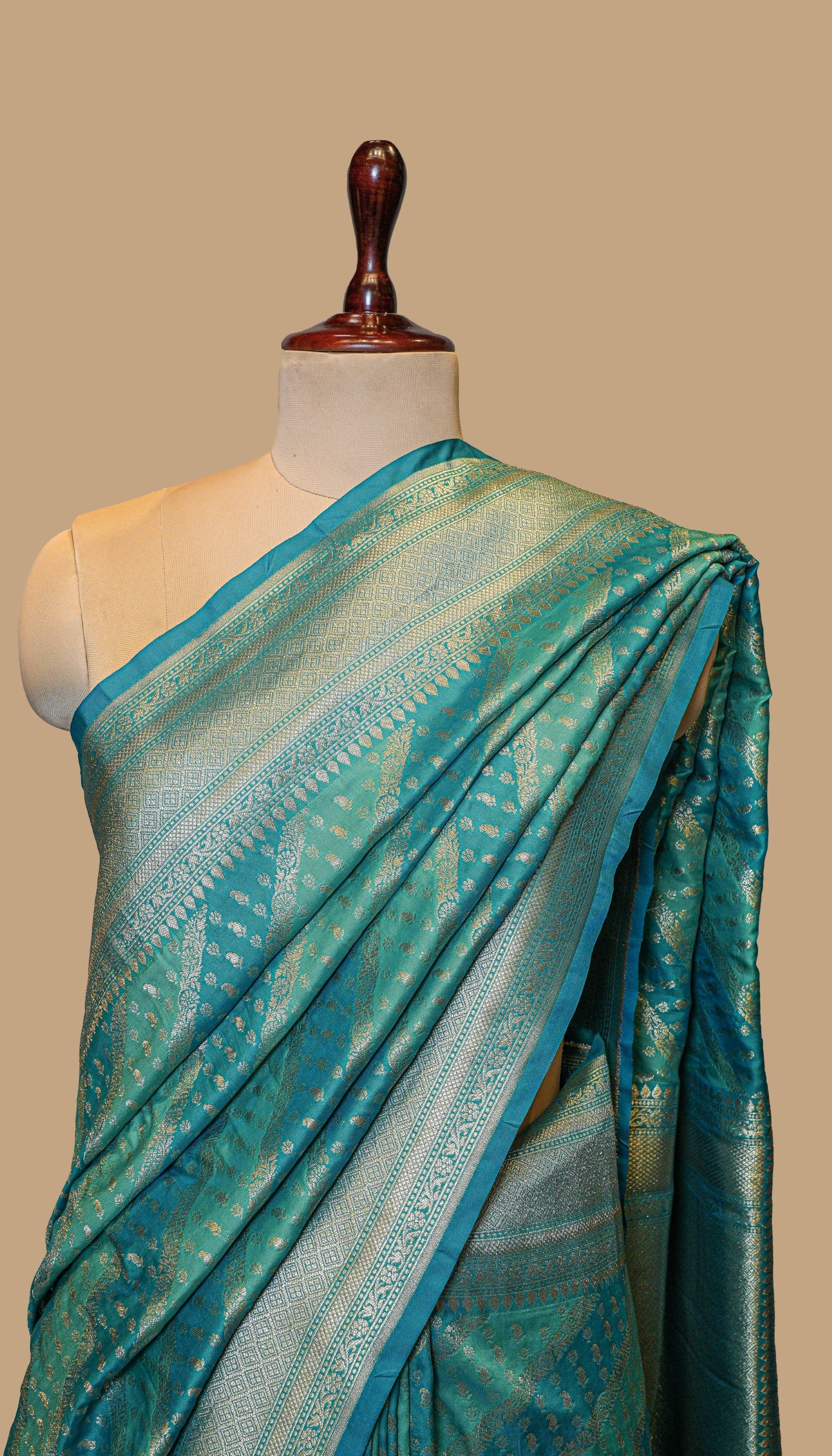 TURQUOISE SILK SAREE