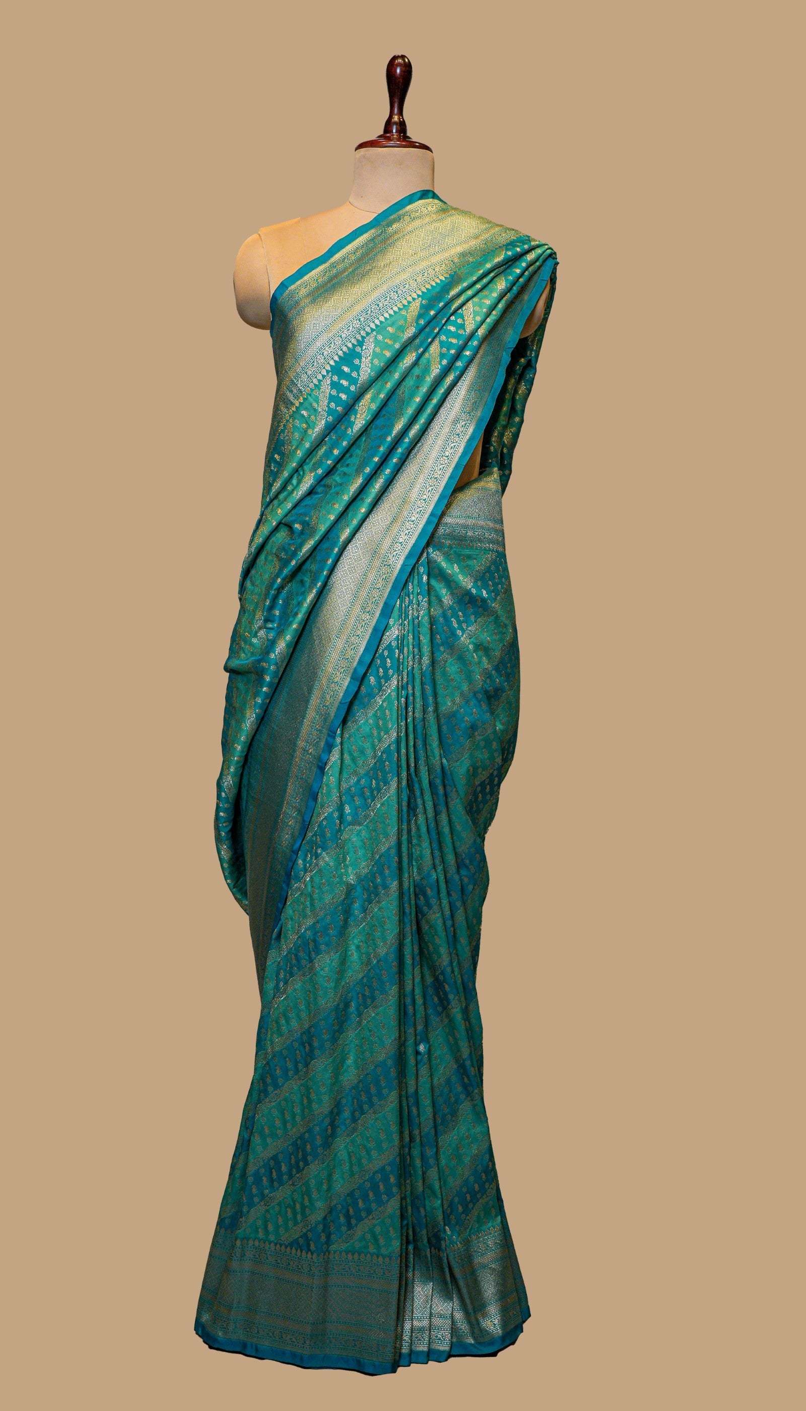 TURQUOISE SILK SAREE