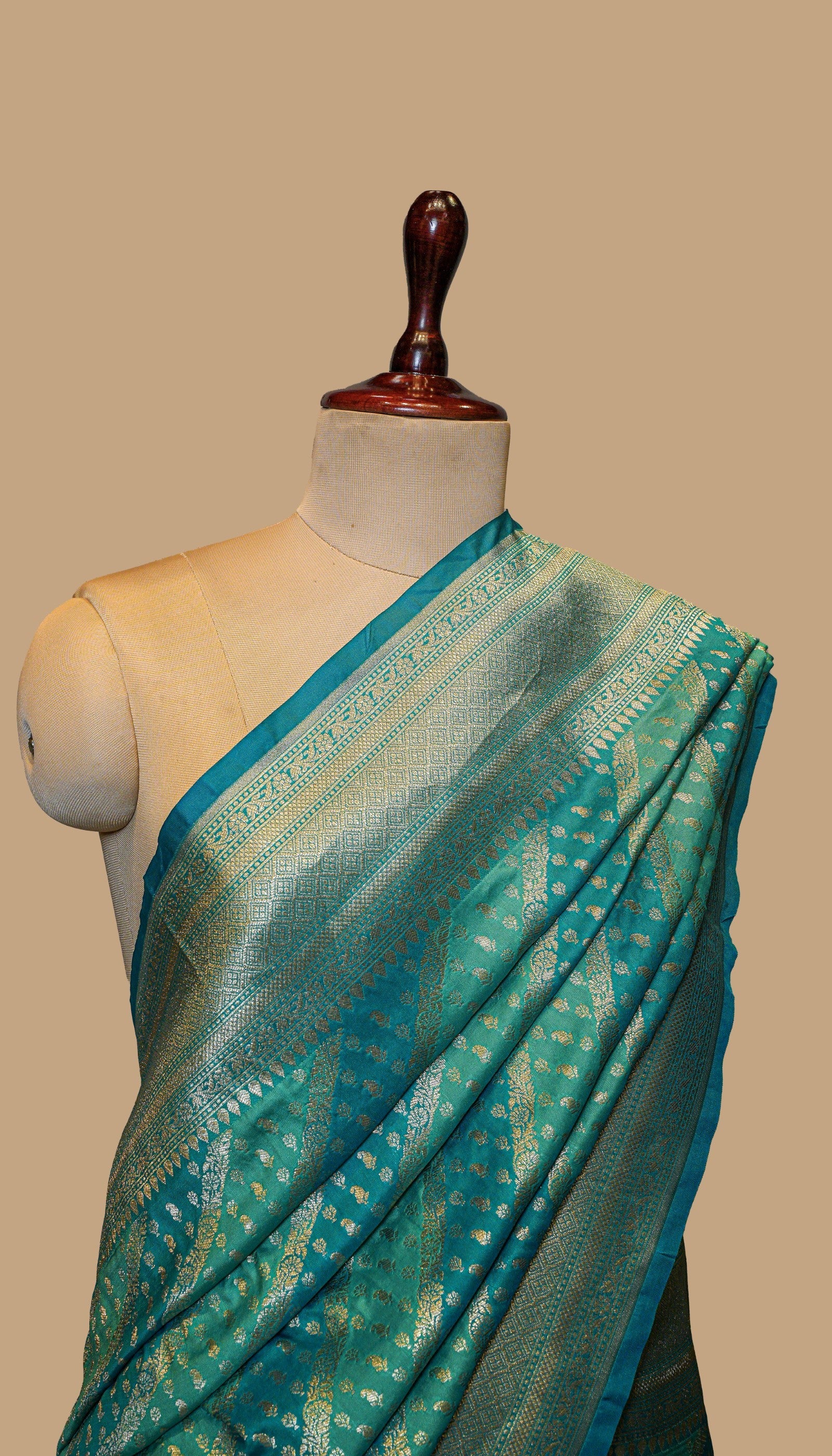 TURQUOISE SILK SAREE