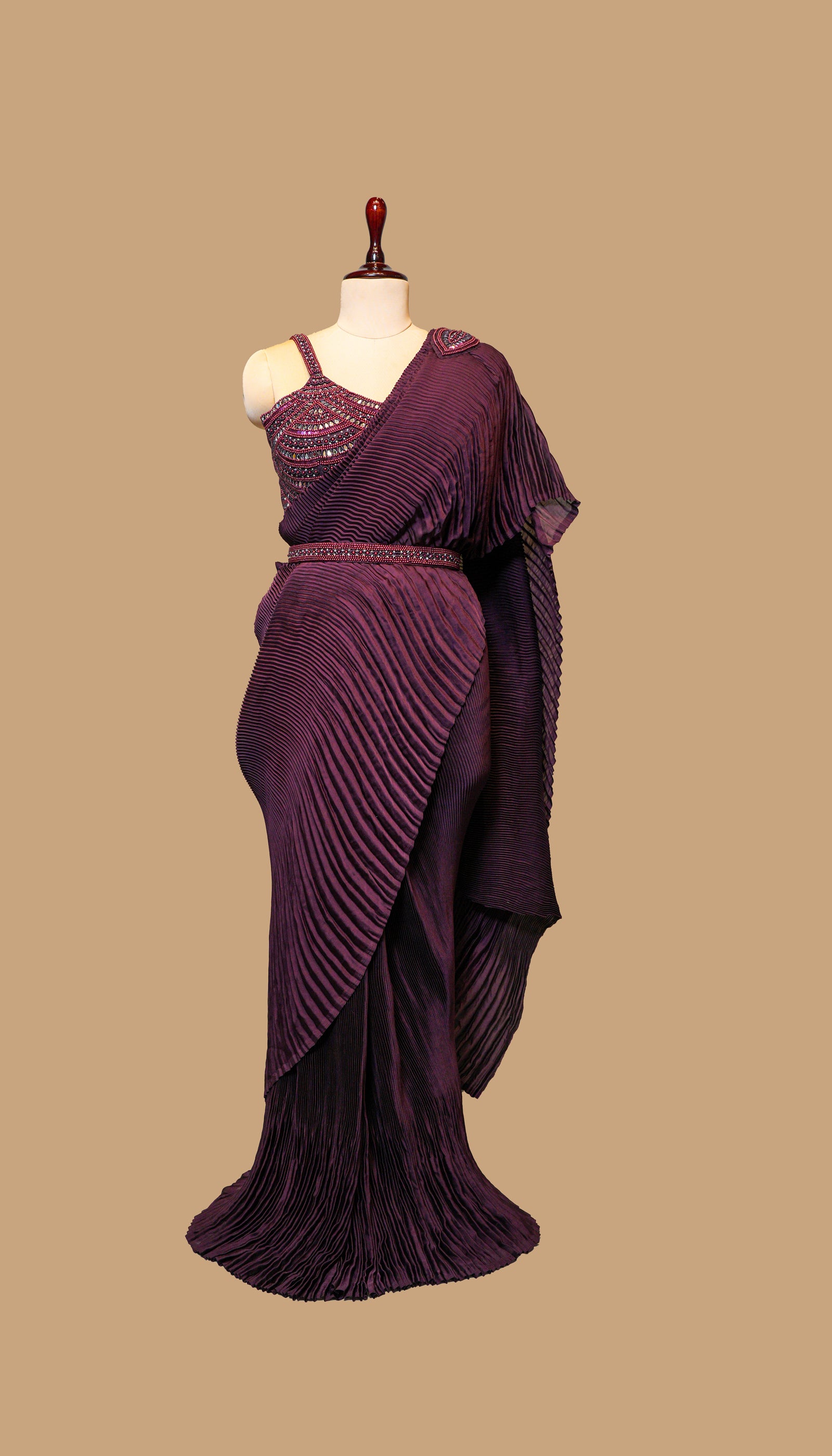 WINE DRAPE SAREE