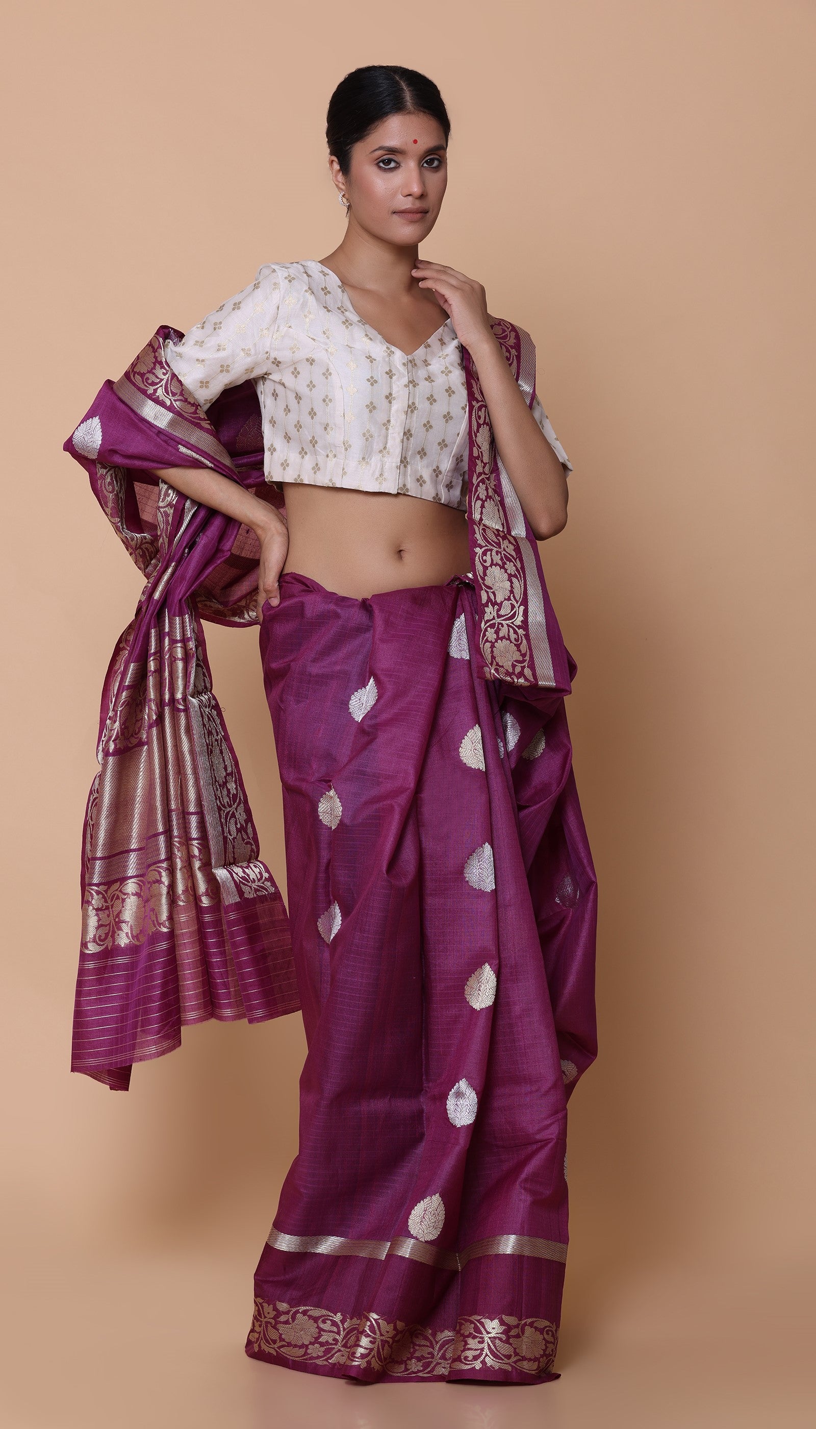 Wine Silk Saree