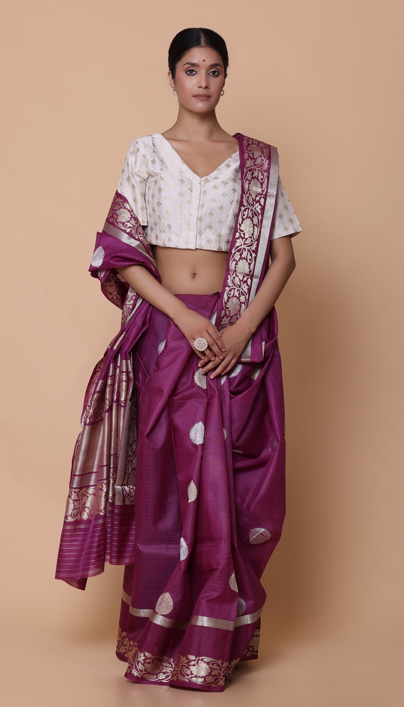 Wine Silk Saree