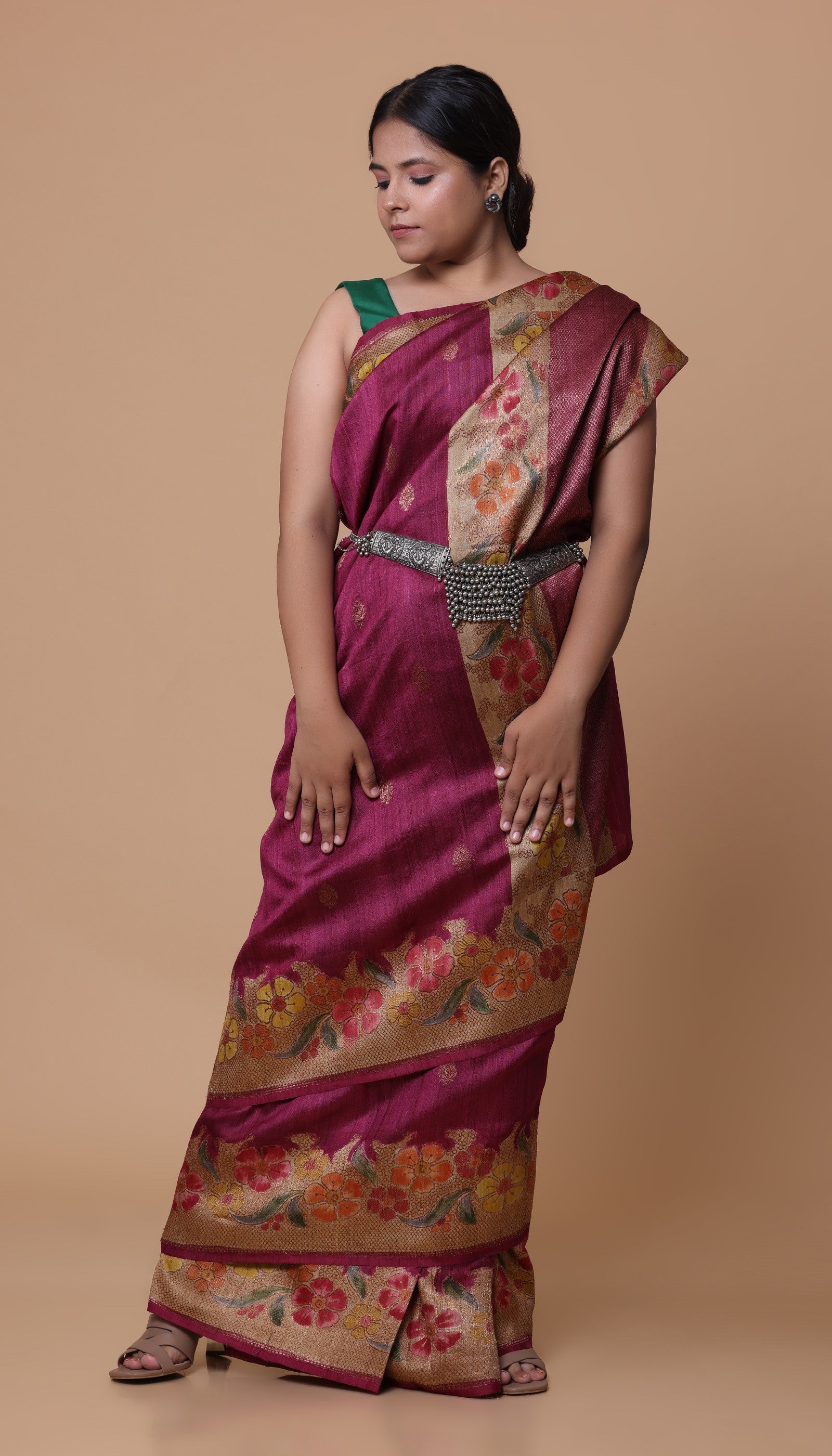 Wine Silk Saree