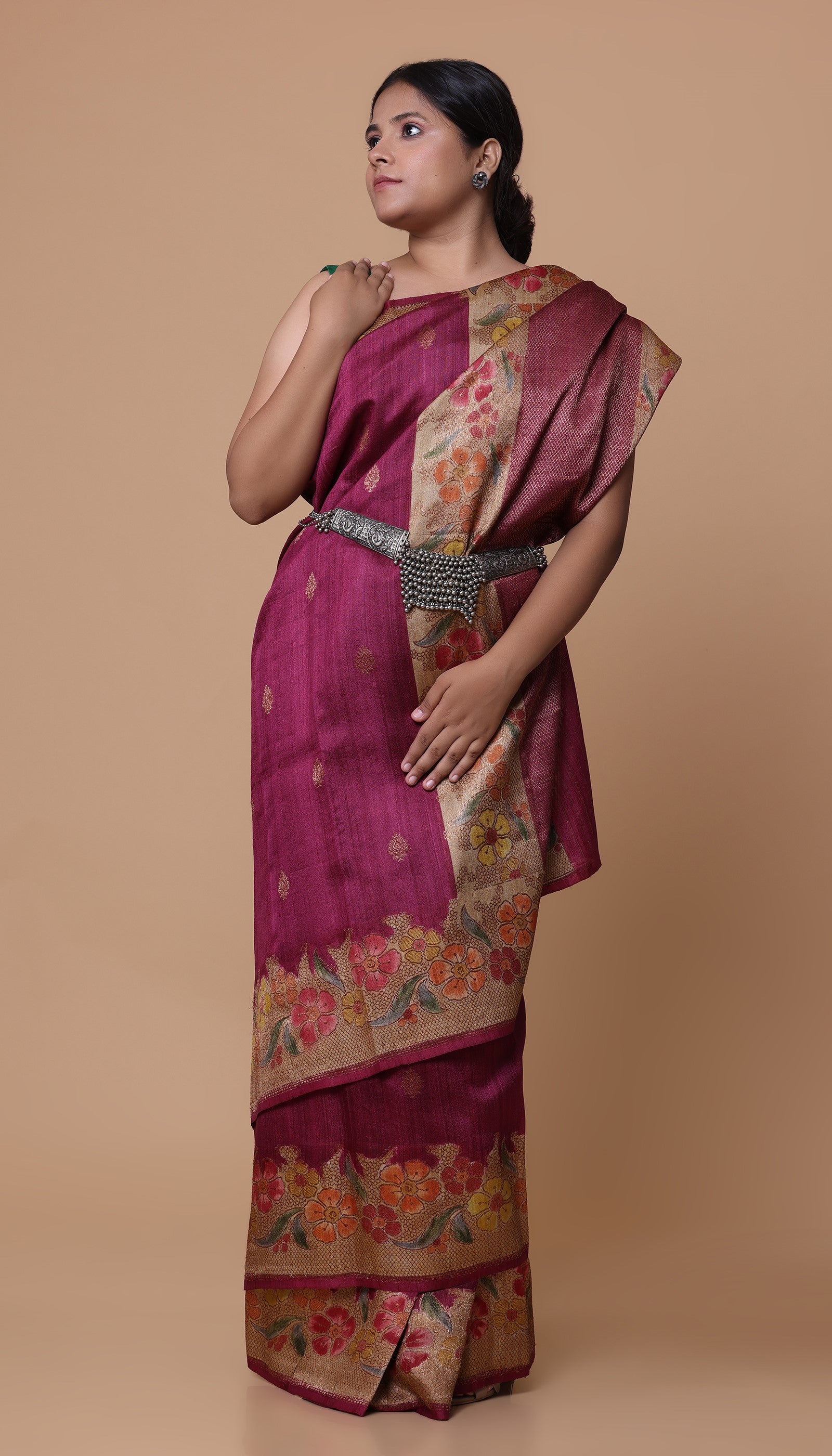 Wine Silk Saree