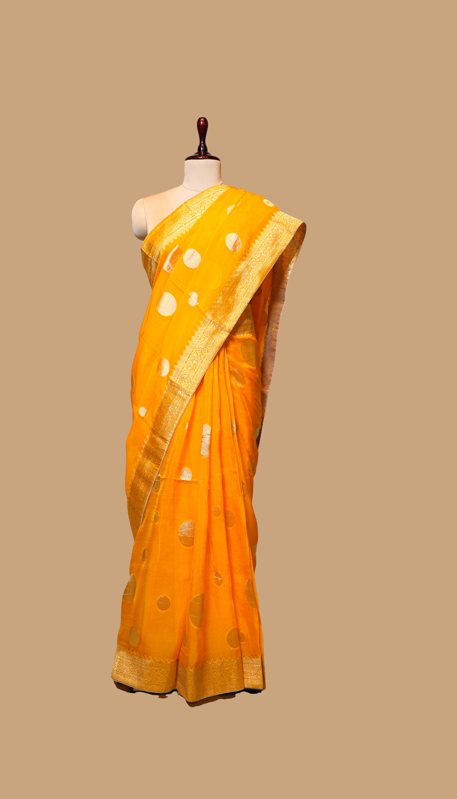 YELLOW ORGANZA SAREE