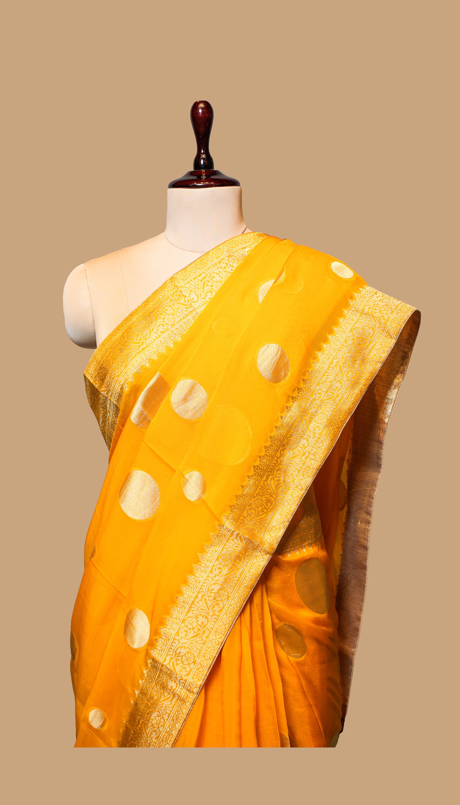 YELLOW ORGANZA SAREE