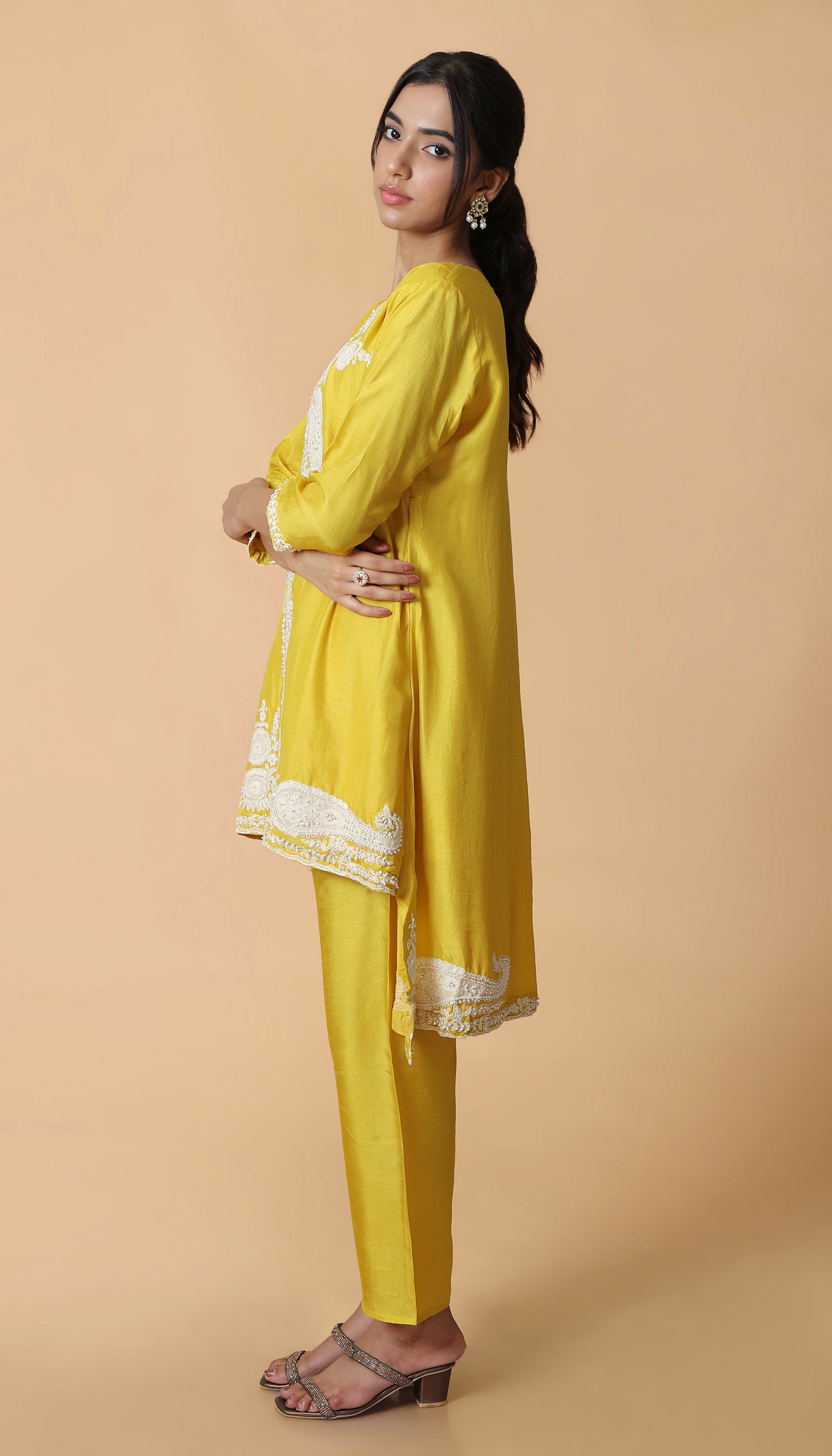 Yellow Silk Coord Set