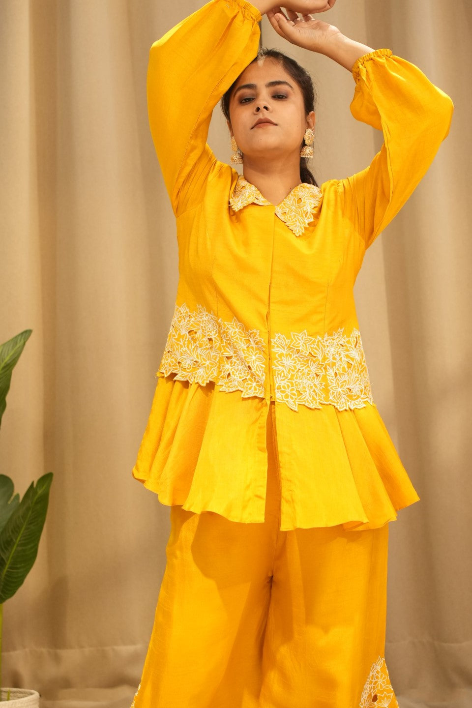 Yellow Silk Pant Suit