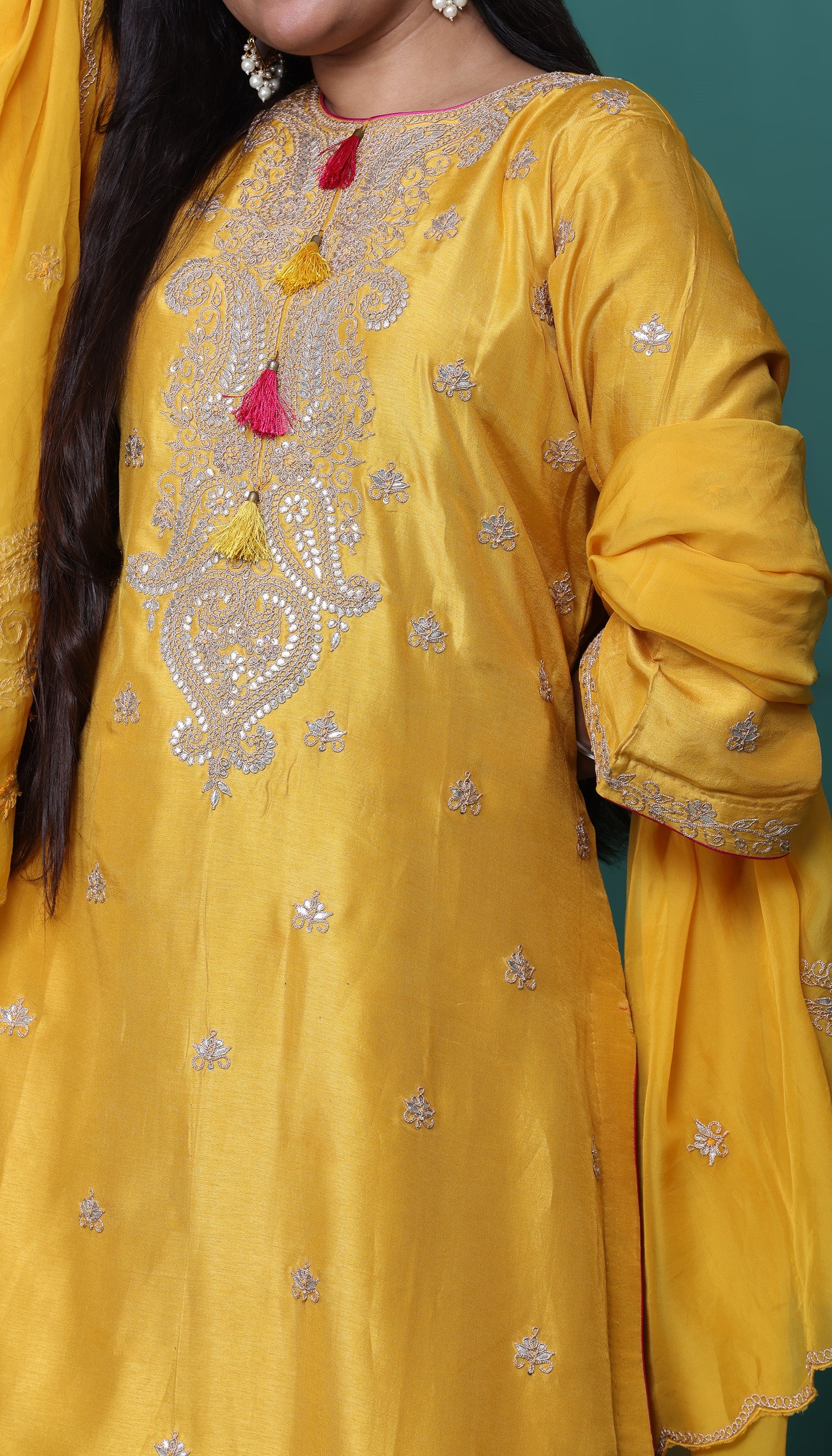 Yellow Silk Kurta Set