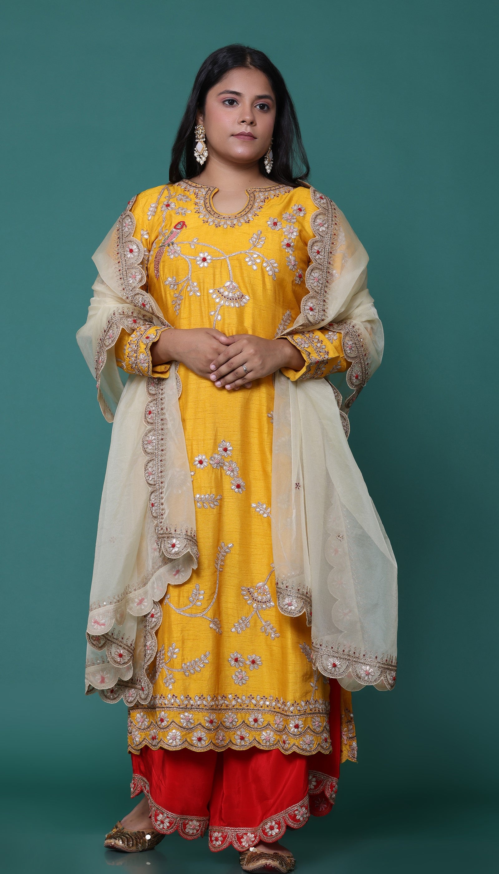 Yellow Silk Kurta Set