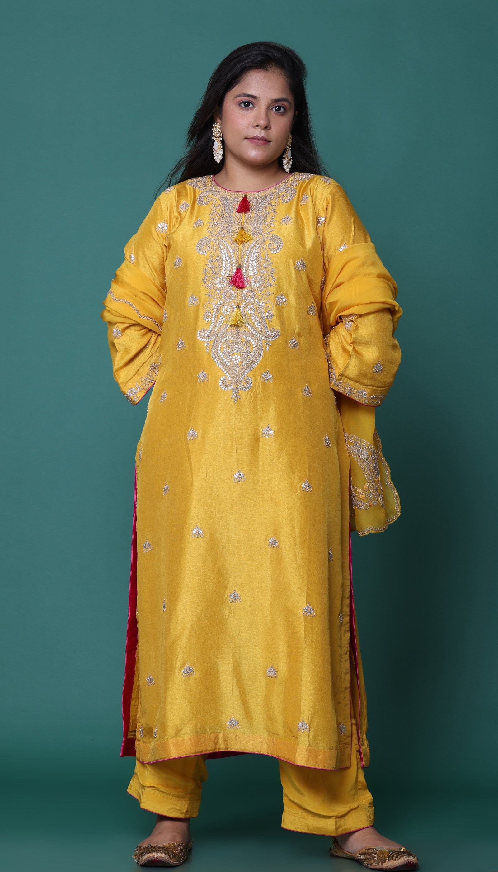 Yellow Silk Kurta Set