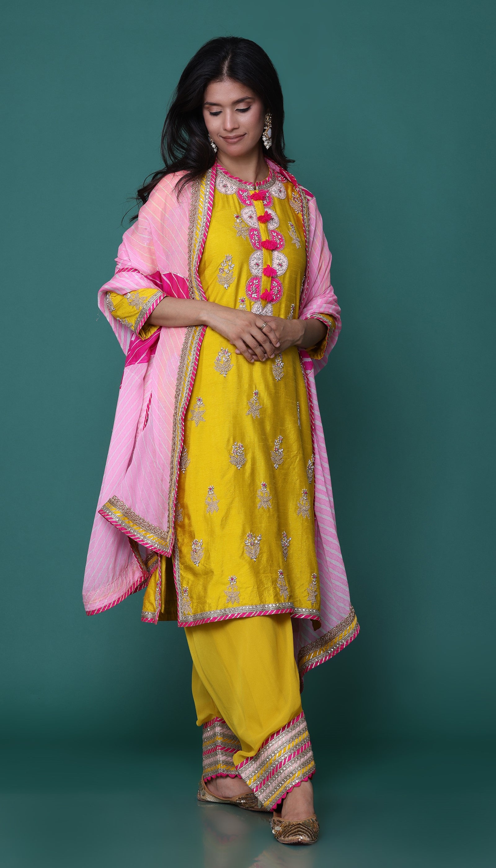 Yellow Silk Kurta Set