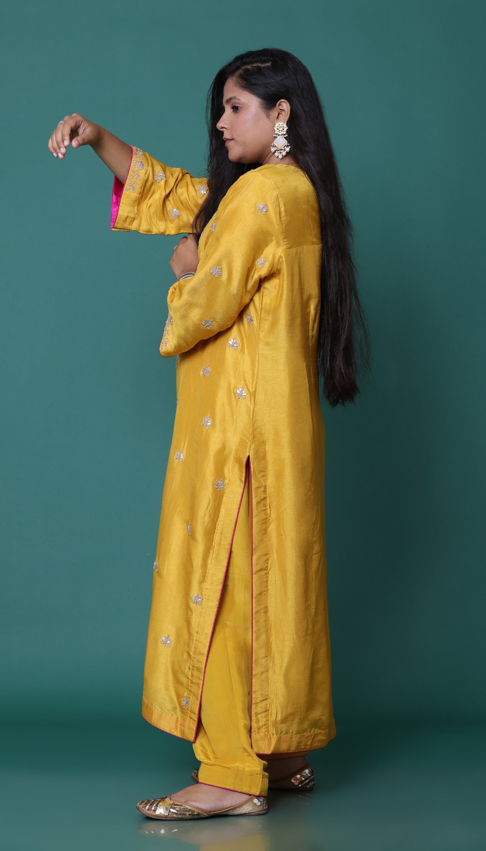 Yellow Silk Kurta Set