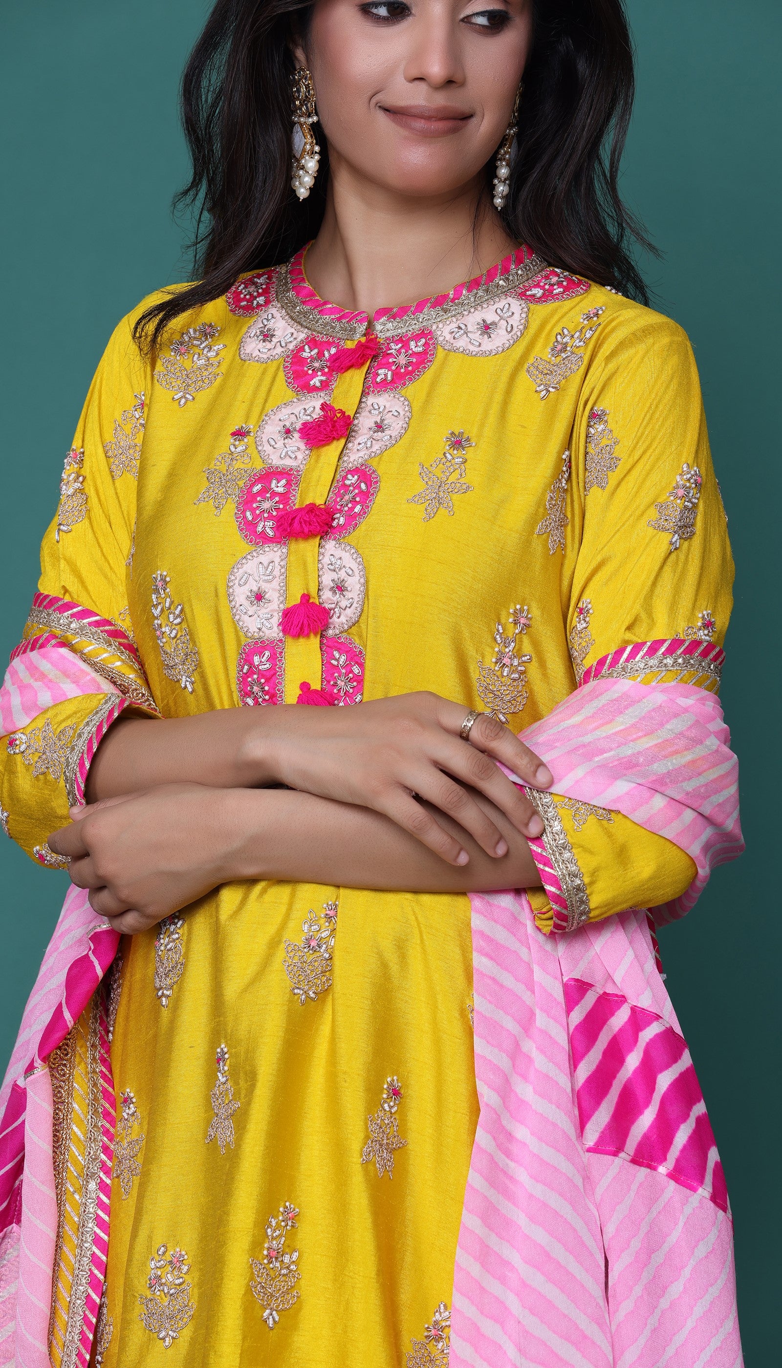 Yellow Silk Kurta Set