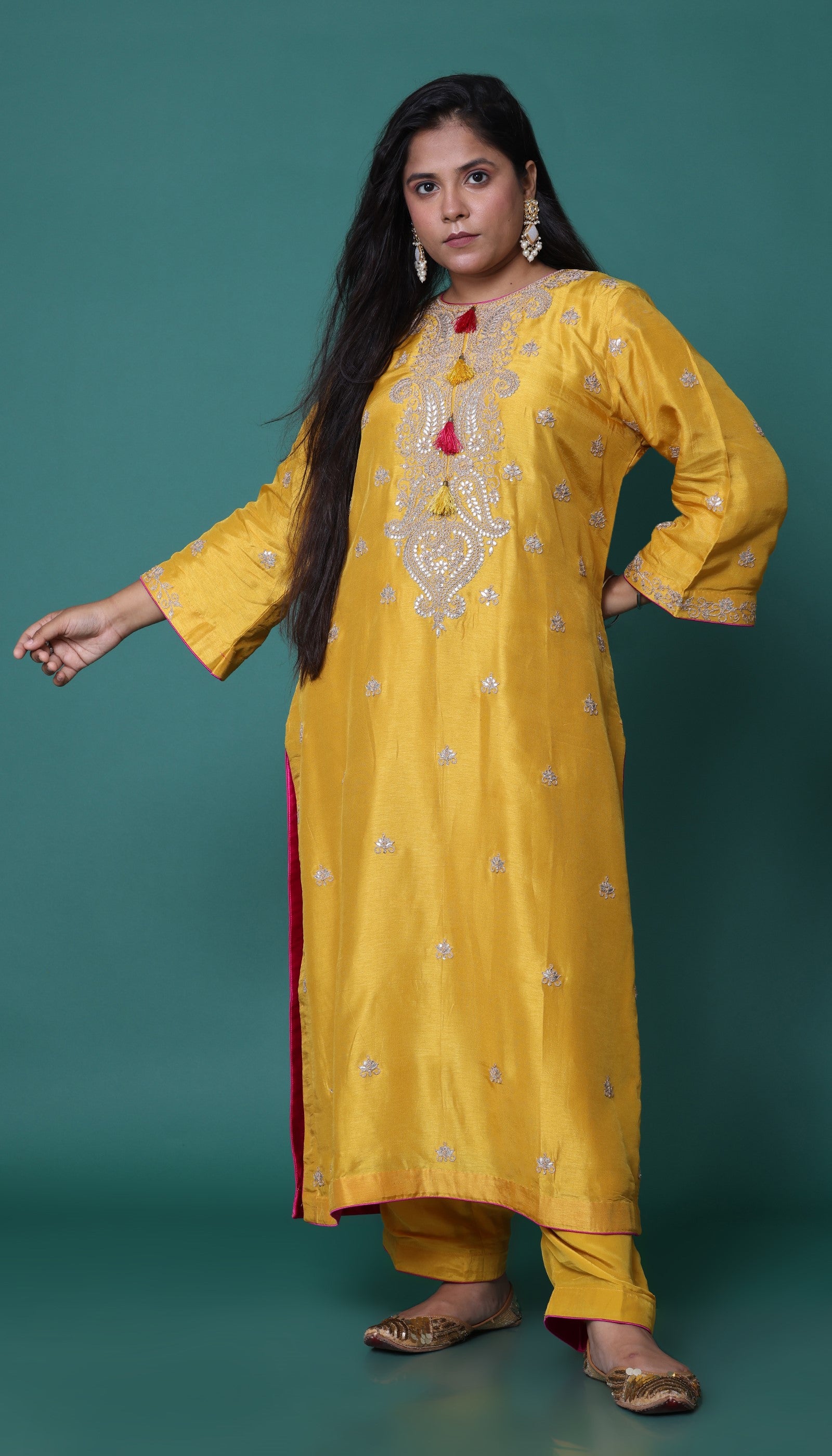 Yellow Silk Kurta Set