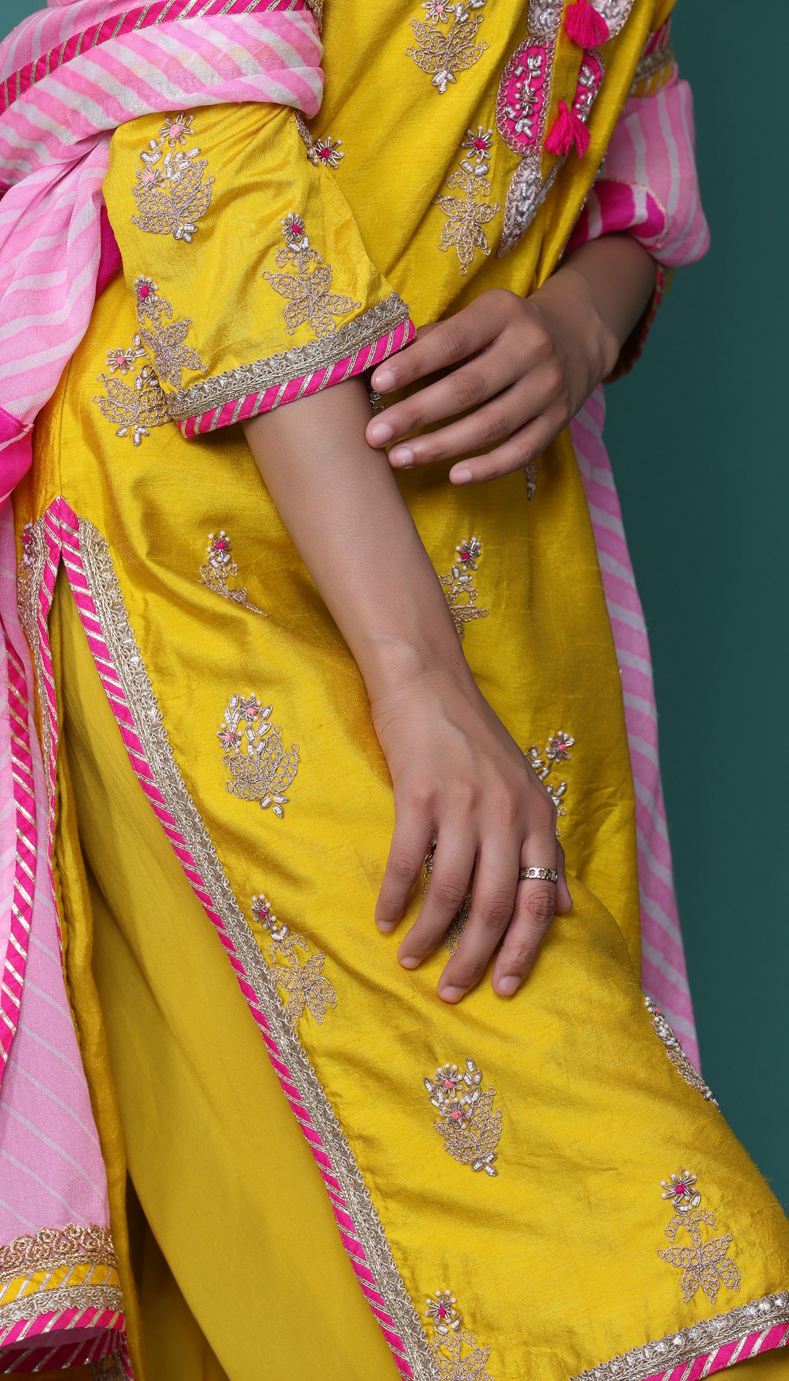 Yellow Silk Kurta Set