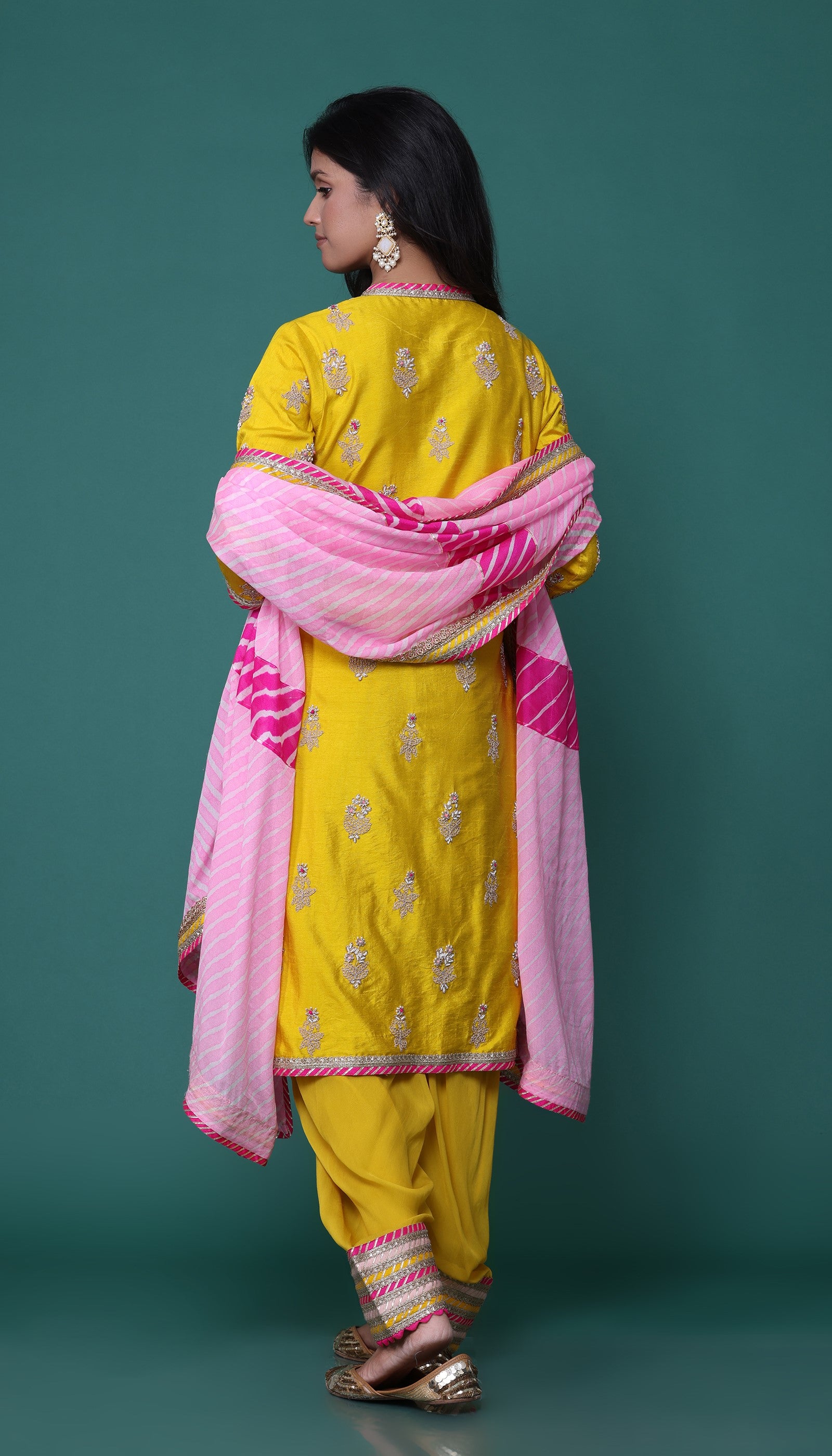 Yellow Silk Kurta Set