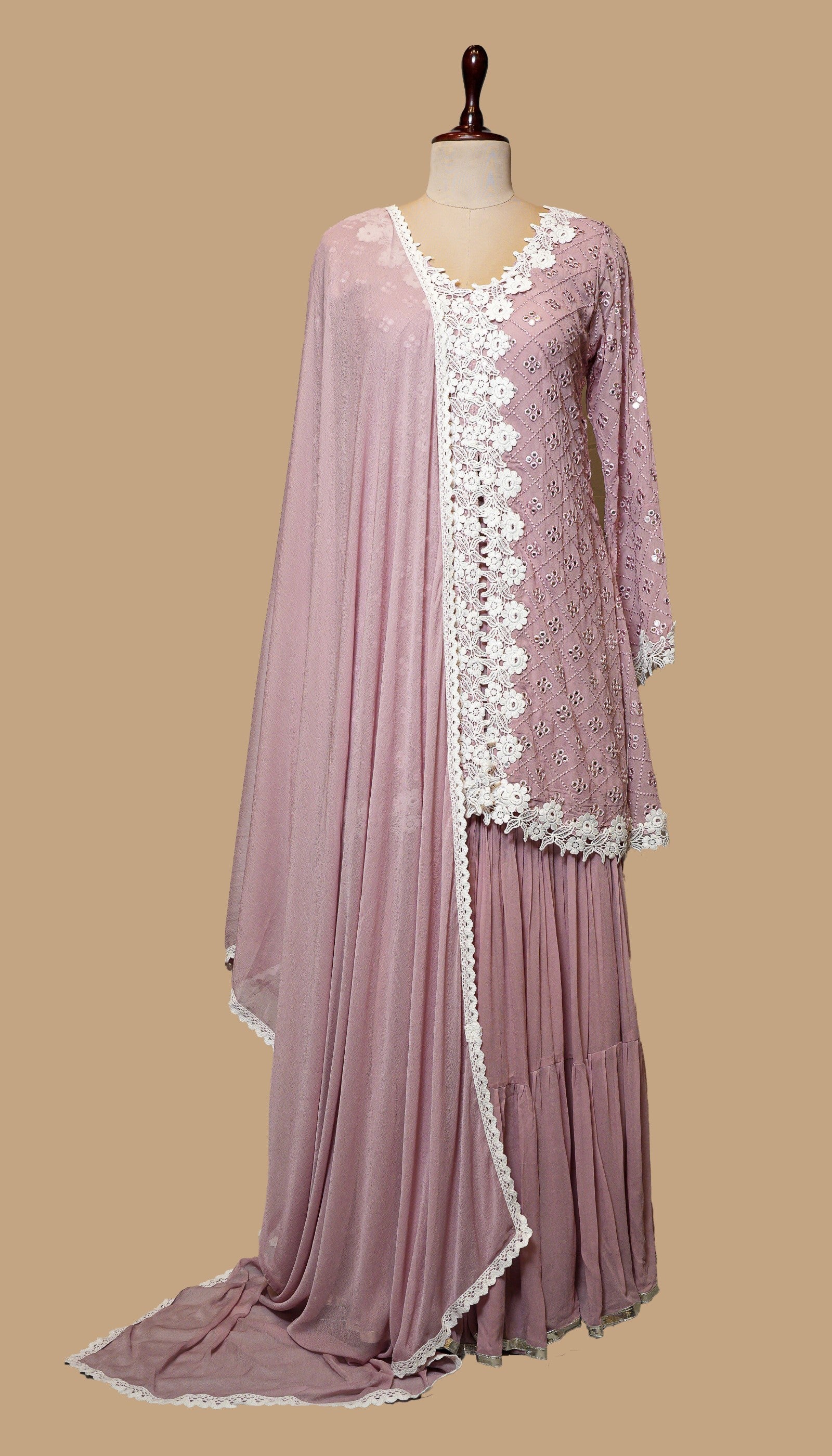 PINK GEORGETTE SHARARA SET