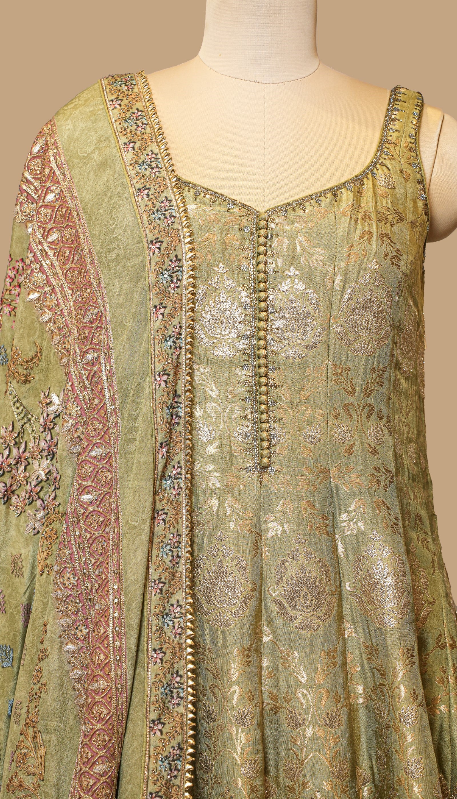 GREEN SILK GOWN