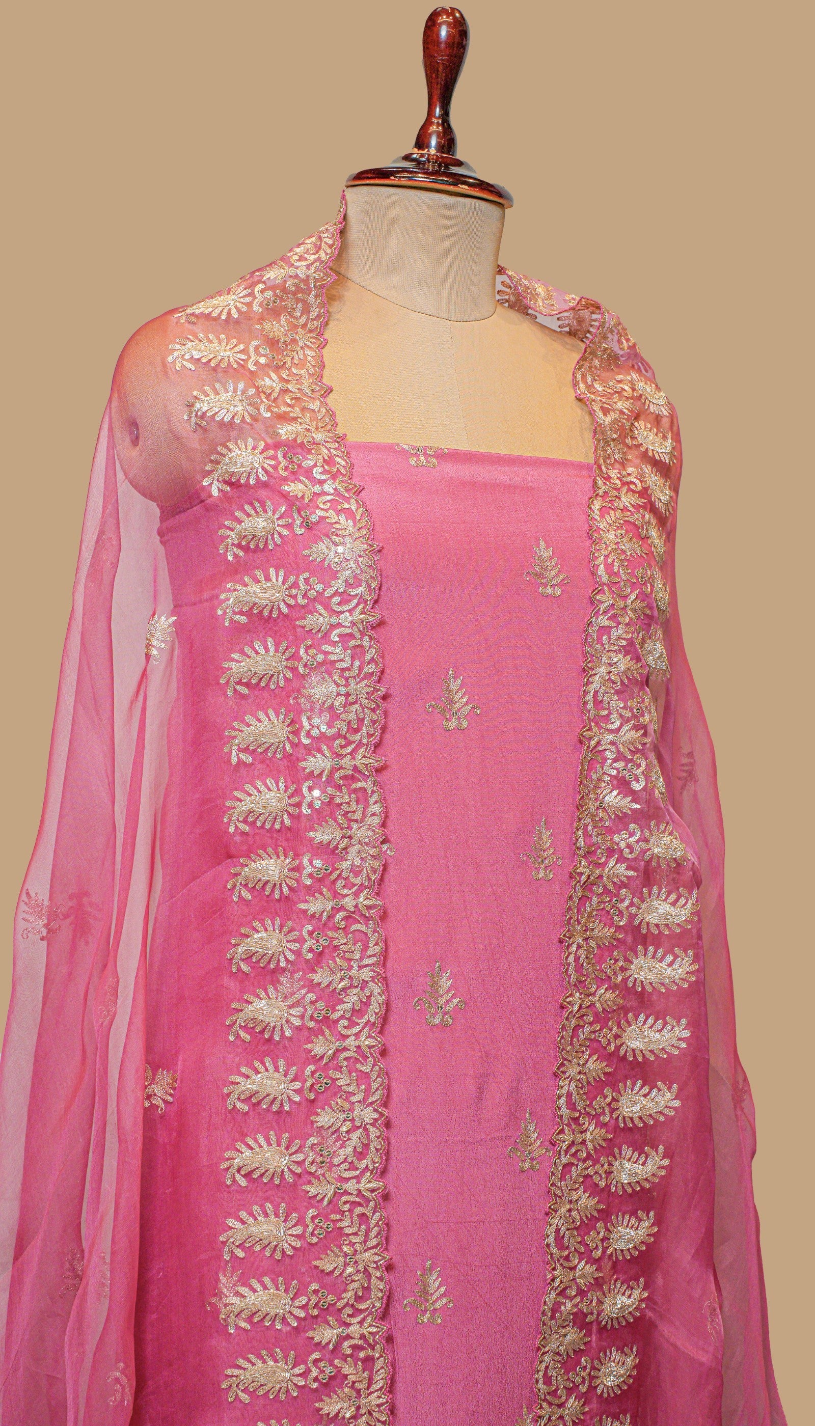 PINK CREPE SUIT PIECE