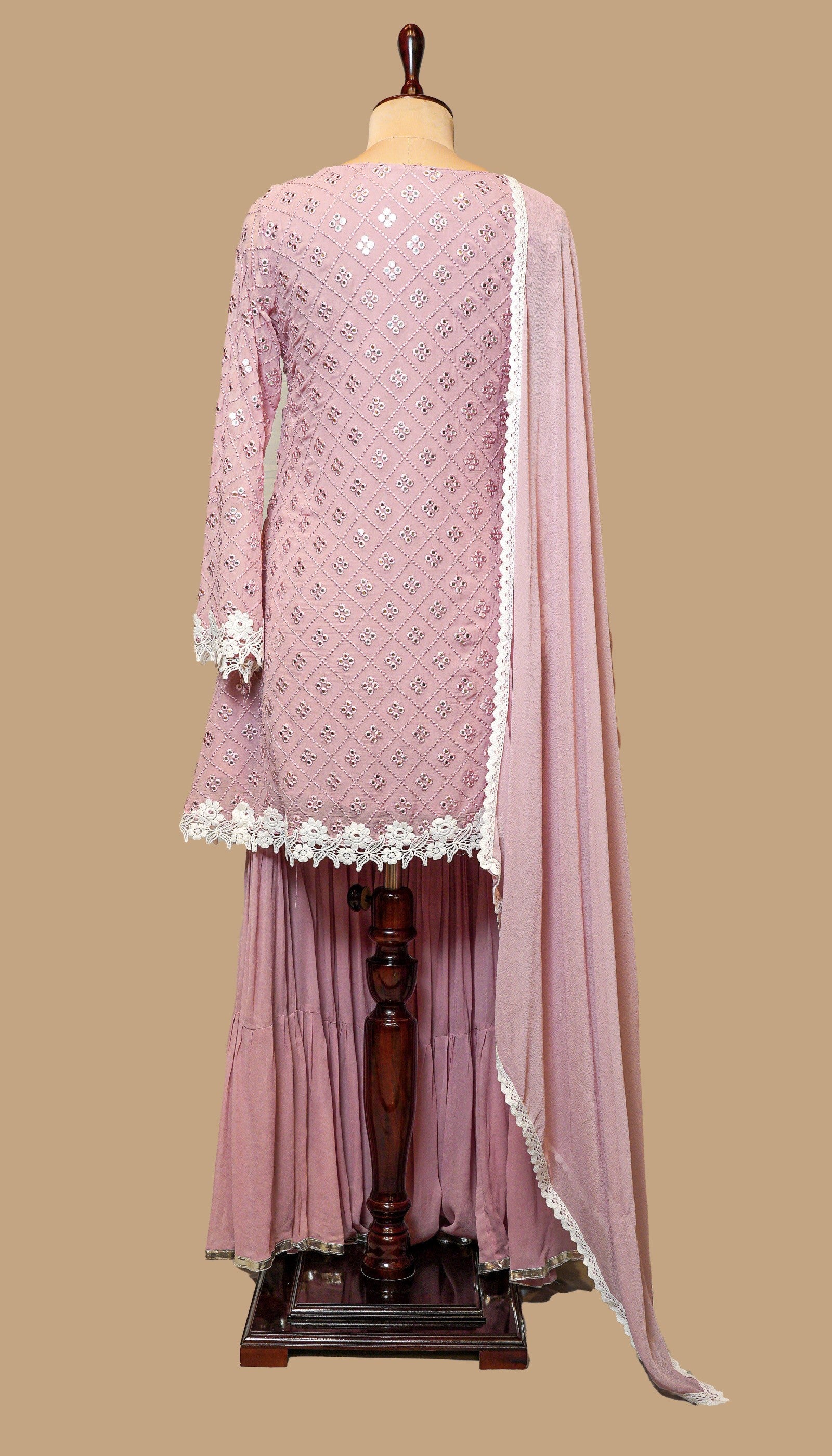 PINK GEORGETTE SHARARA SET